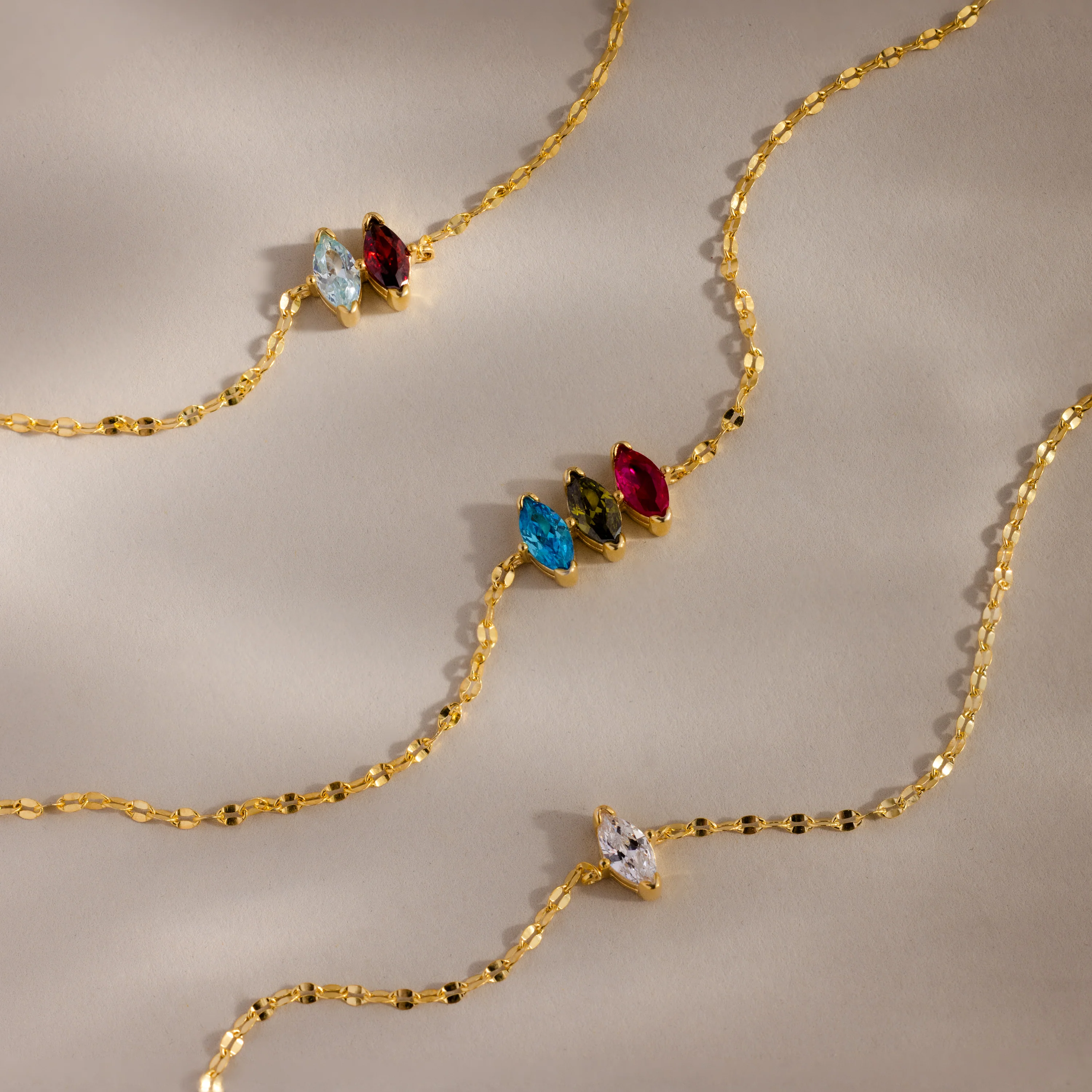Multiple Marquise Birthstone Bracelet