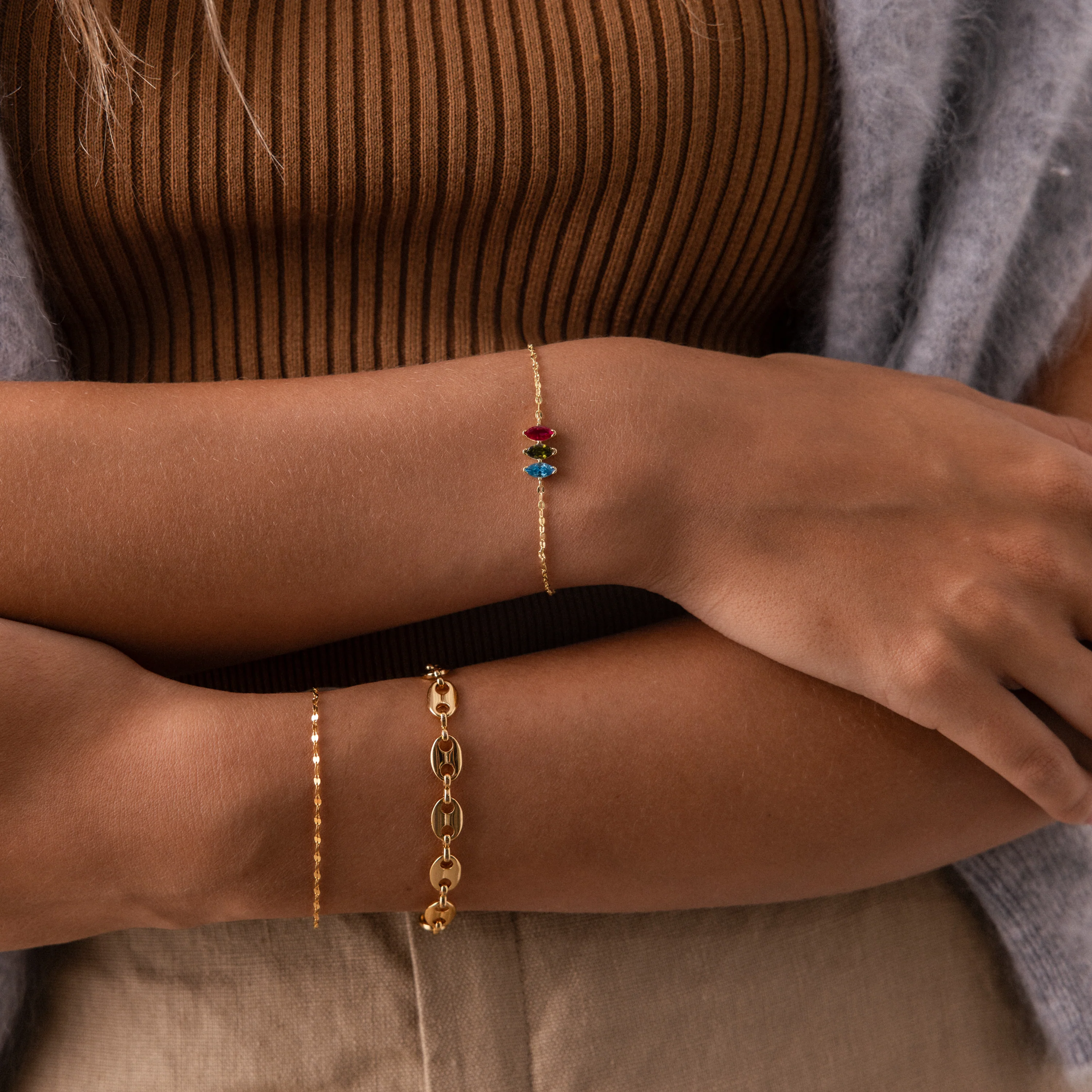 Multiple Marquise Birthstone Bracelet - Image 7