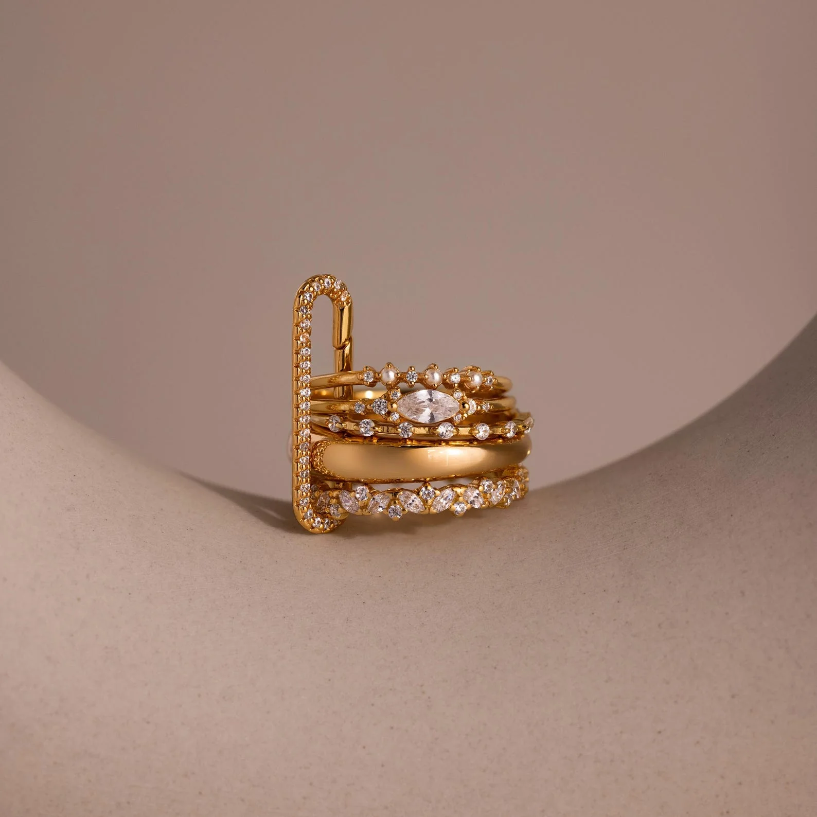 Multipurpose Pave Link Clasp Set in 18K Gold - Image 5