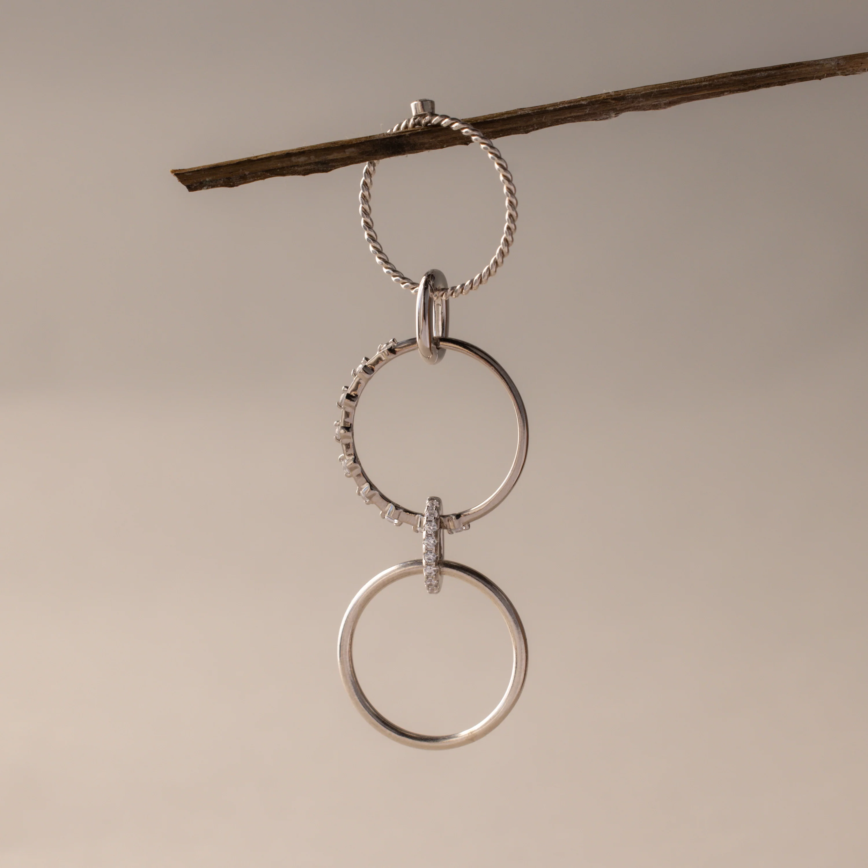 Multipurpose Pave Ring Lock Set in Silver - Image 5