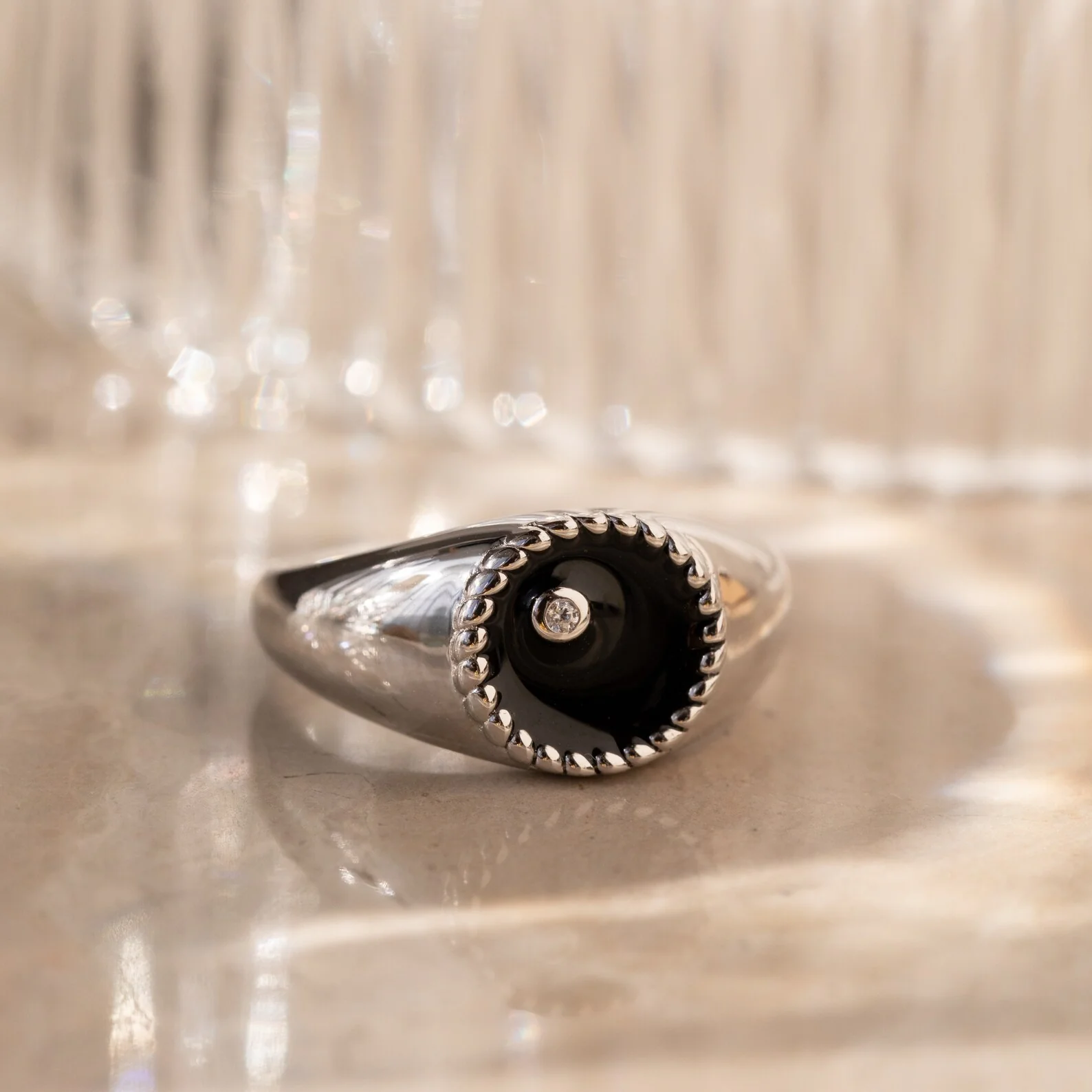 Natasha Black Signet Ring - Image 5