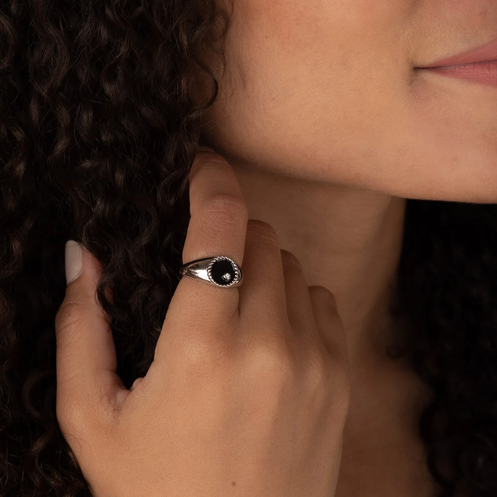 Natasha Black Signet Ring - Image 6