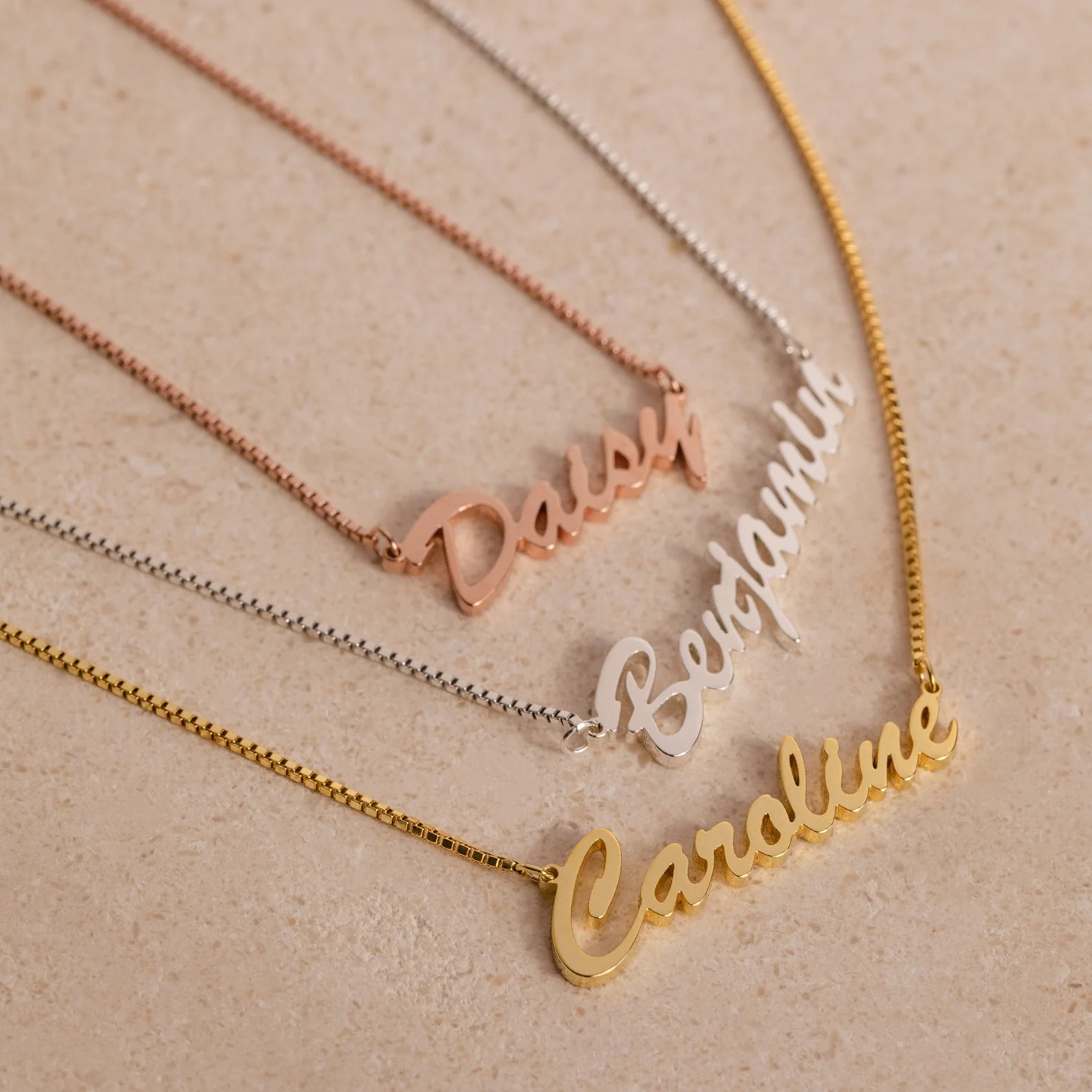 Natural Name Necklace in Box Chain - Image 5