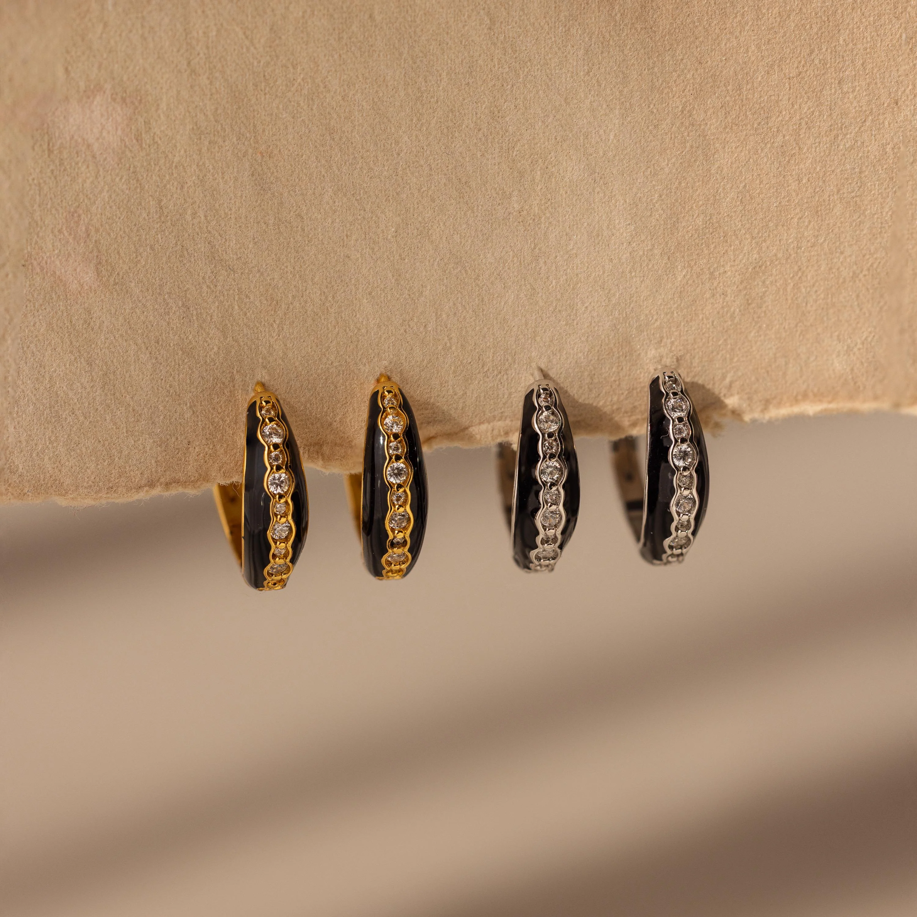 Noir Pave Dome Hoops - Image 4