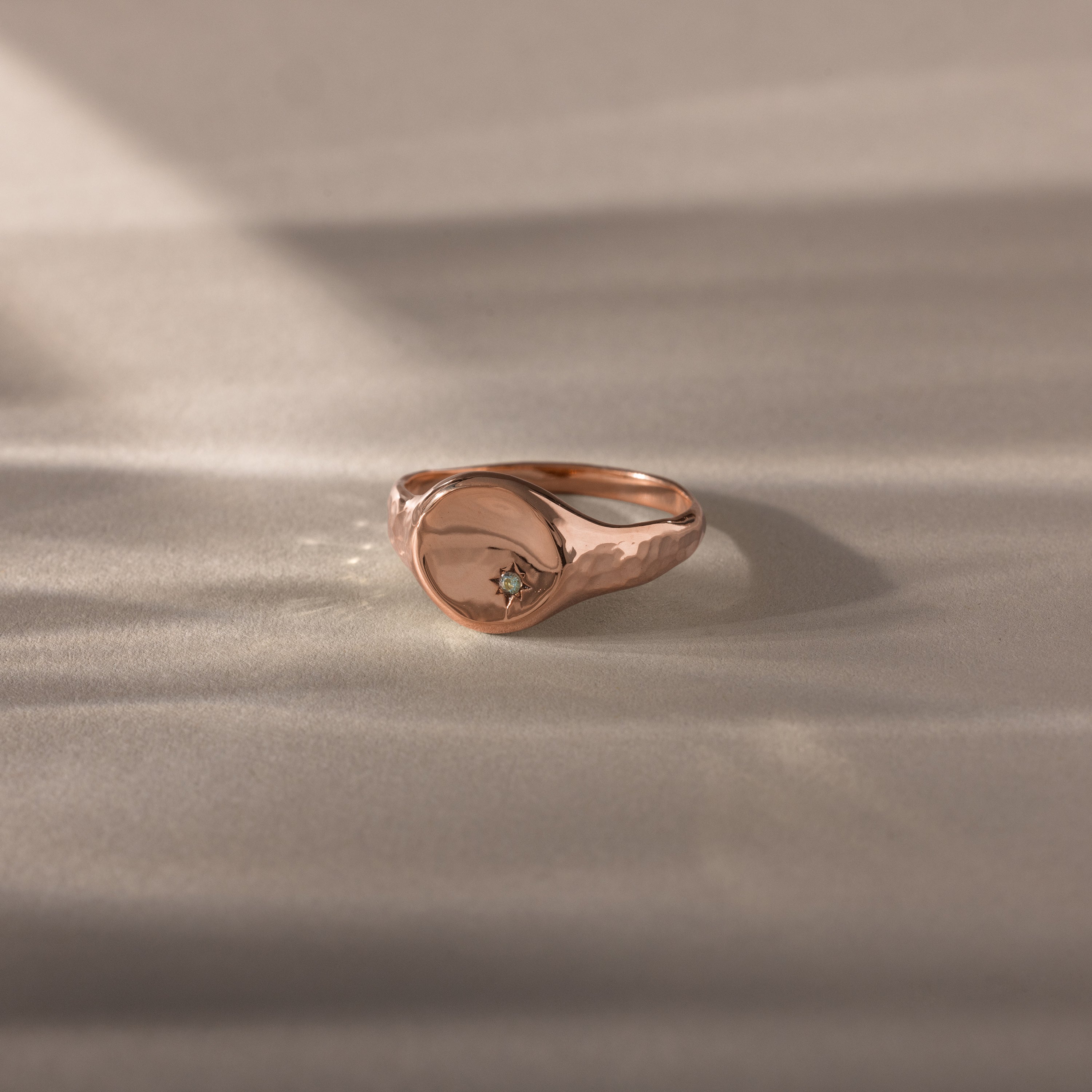 North Star Aquamarine Signet Ring - Image 5