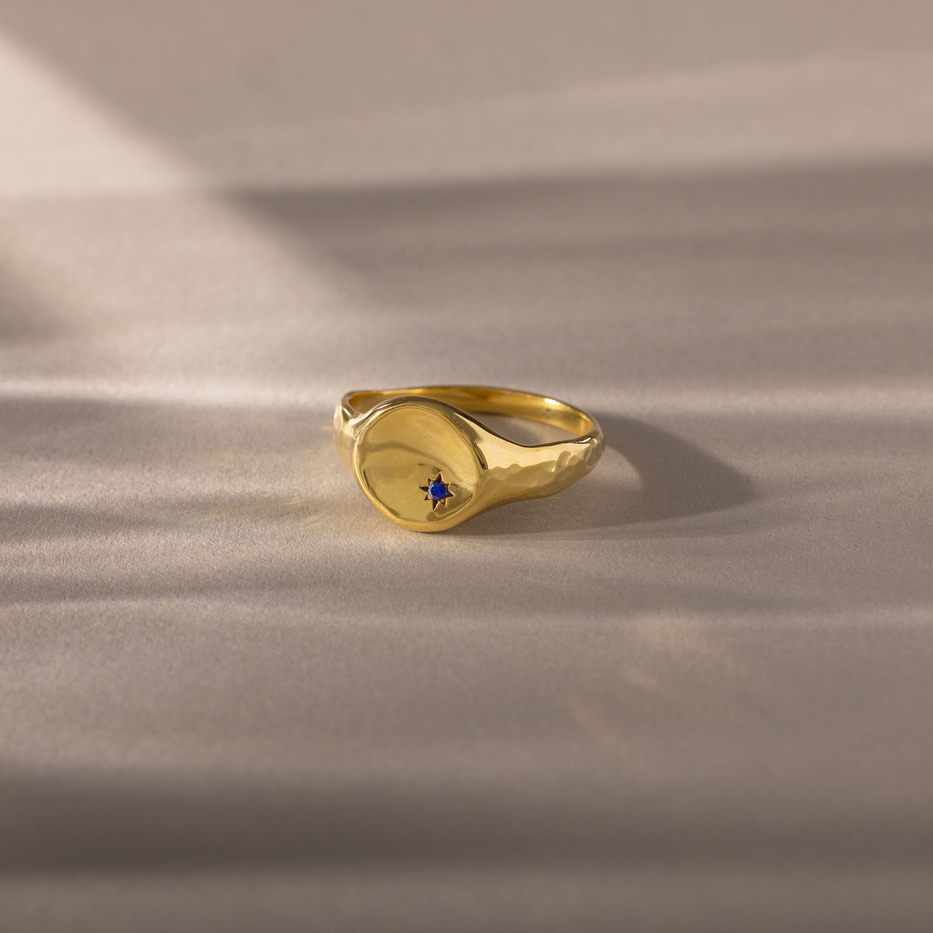North Star Sapphire Signet Ring