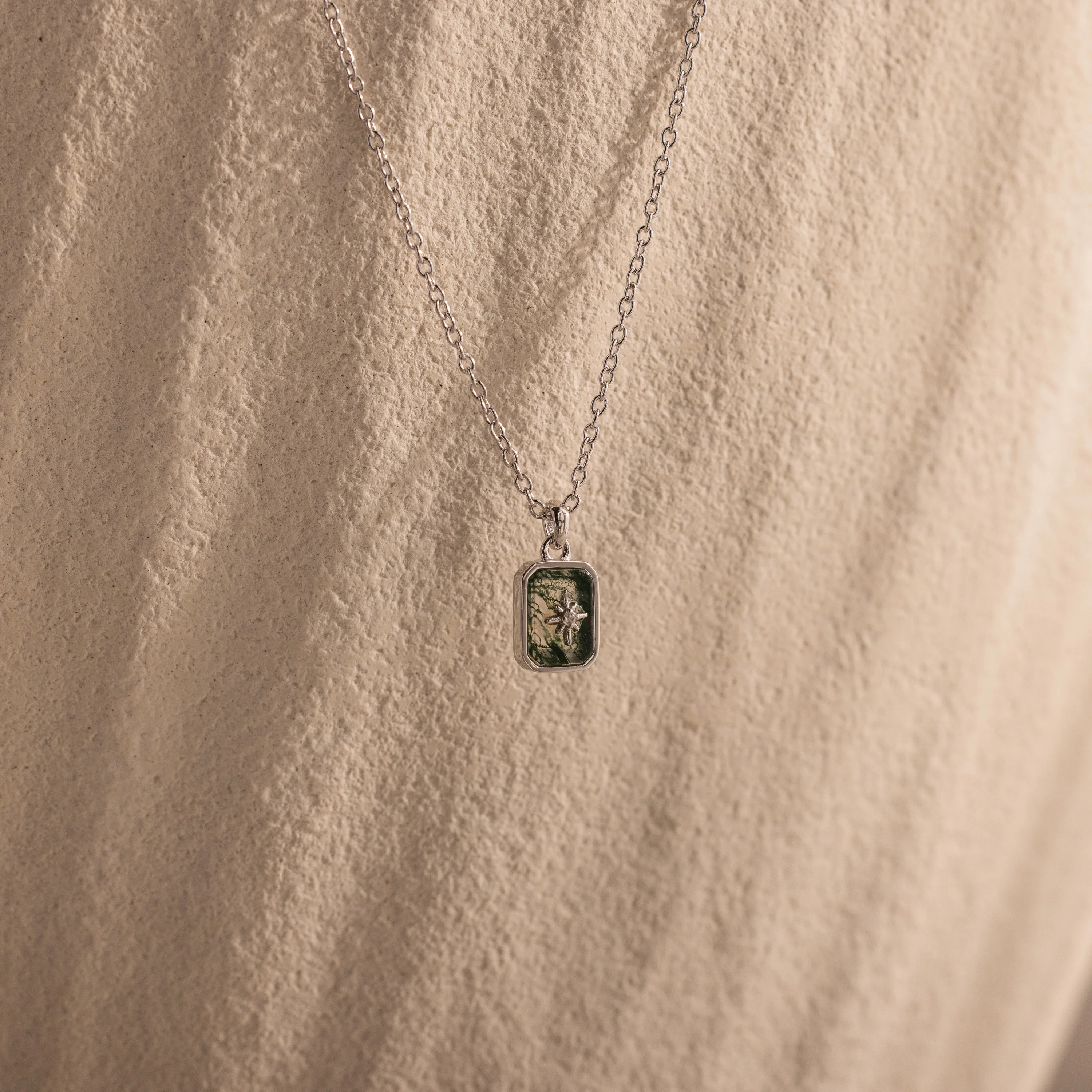 North Star Gemstone Necklace in Silver - Image 3