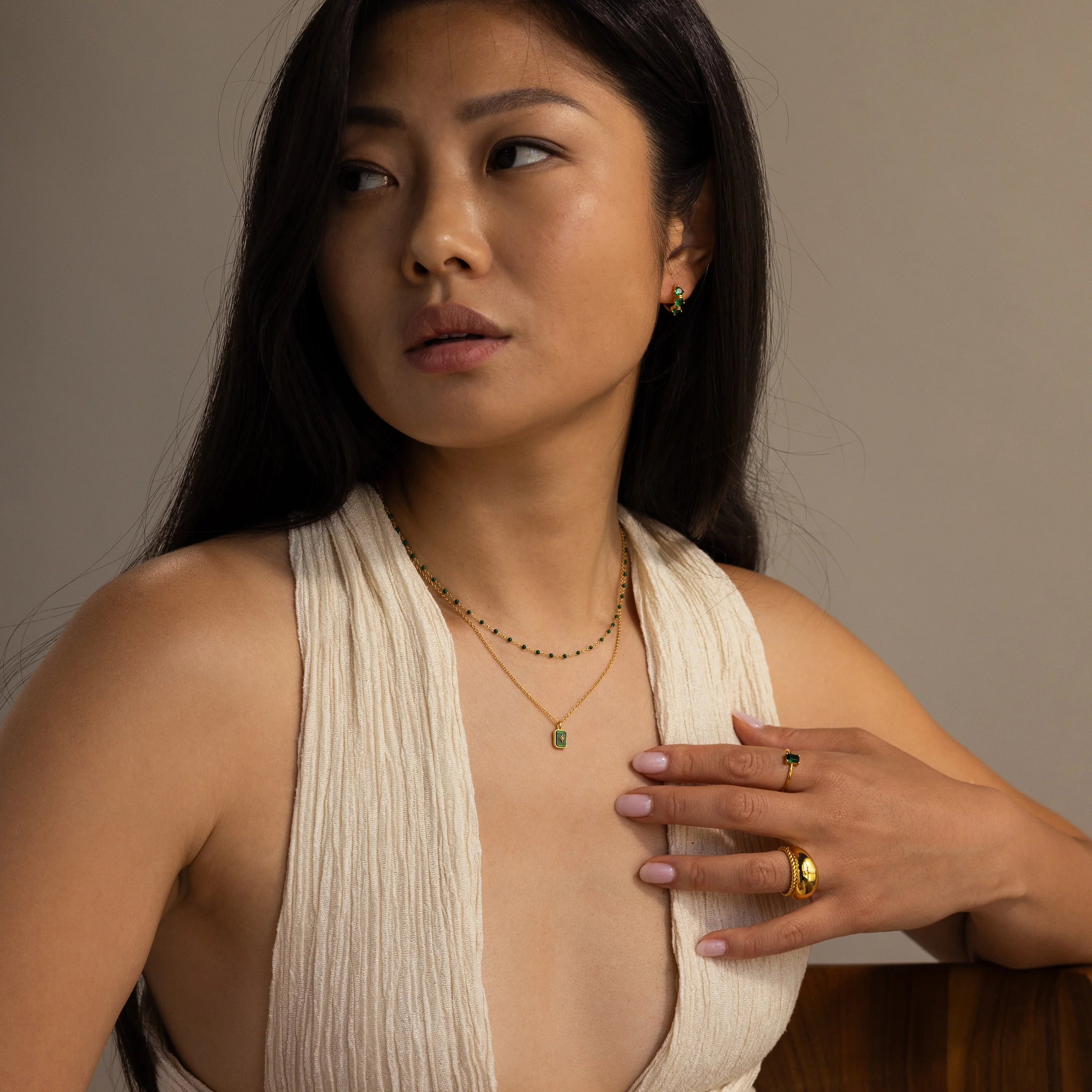 North Star Gemstone Necklace in Silver - Image 6