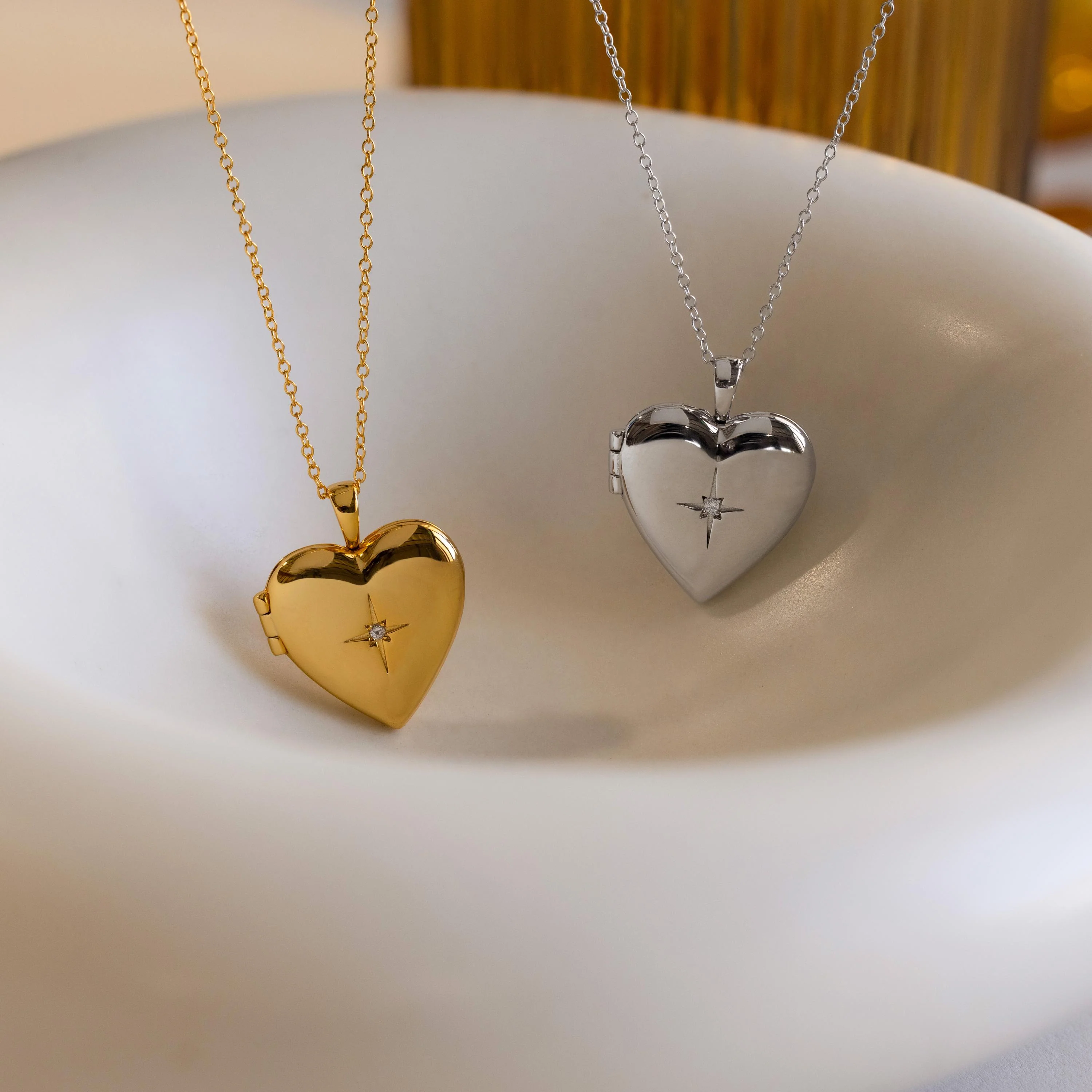 North Star Heart Locket Necklace - Image 4