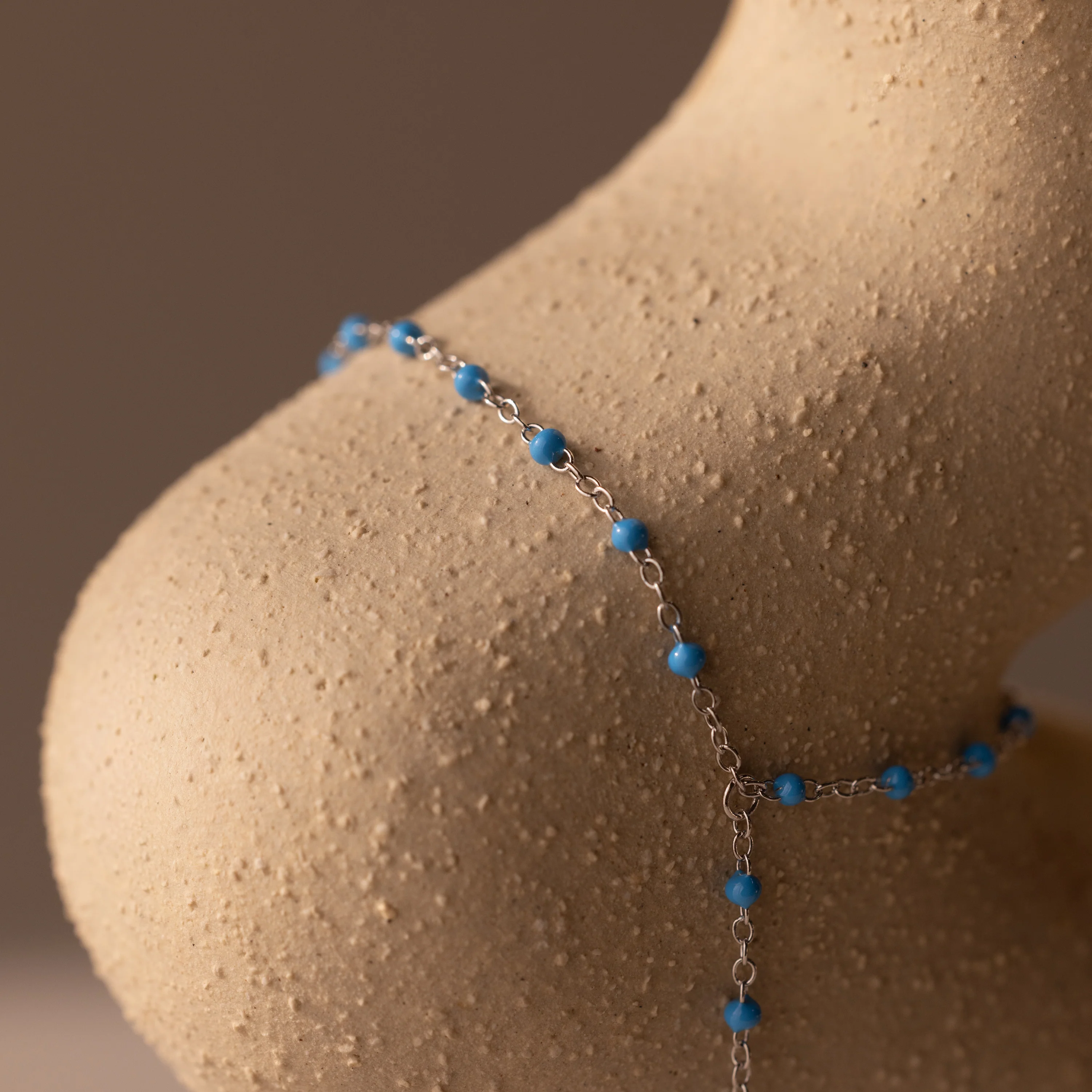 Ocean Beaded Hand Chain Bracelet - Image 5