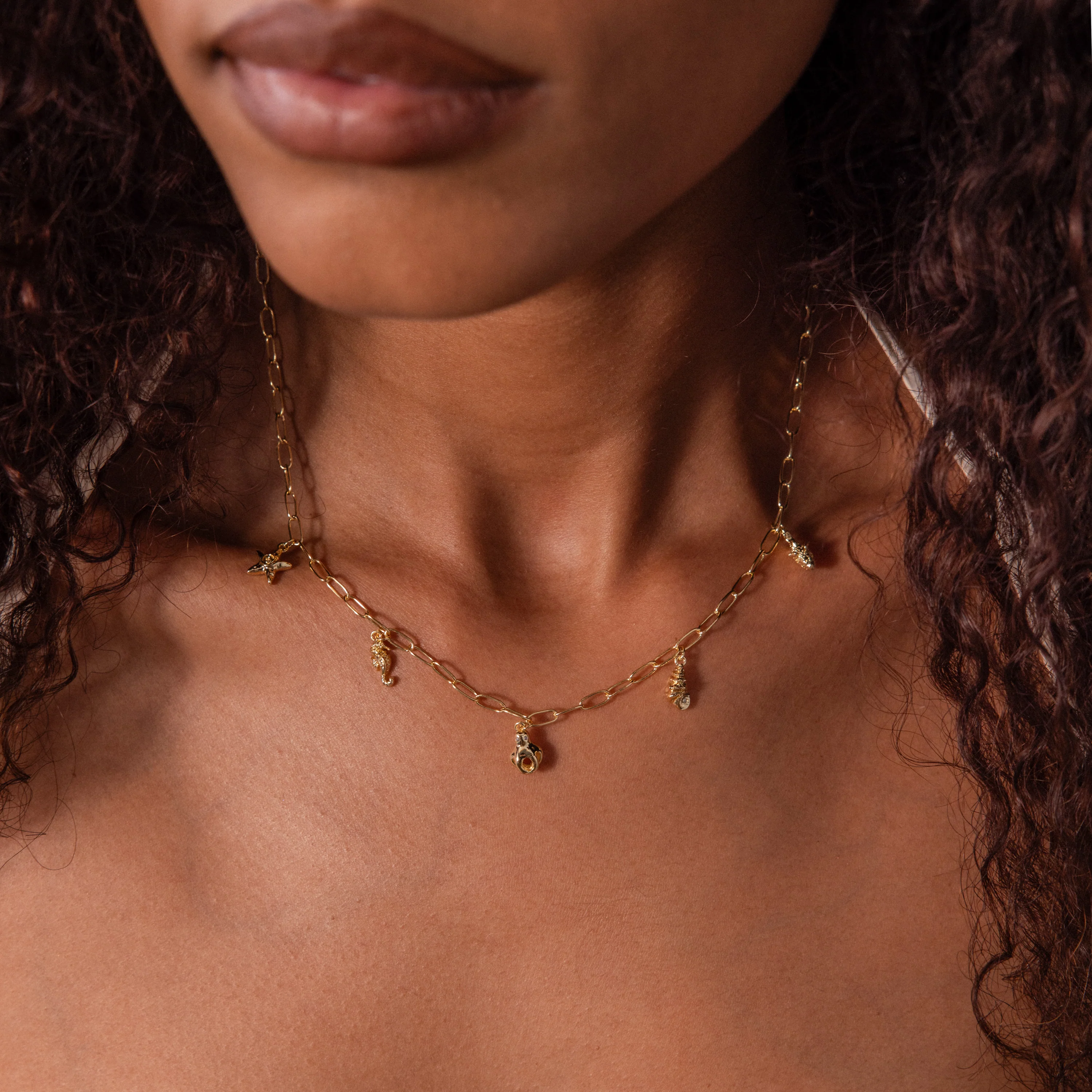 Ocean Charm Necklace in 18K Gold - Image 2