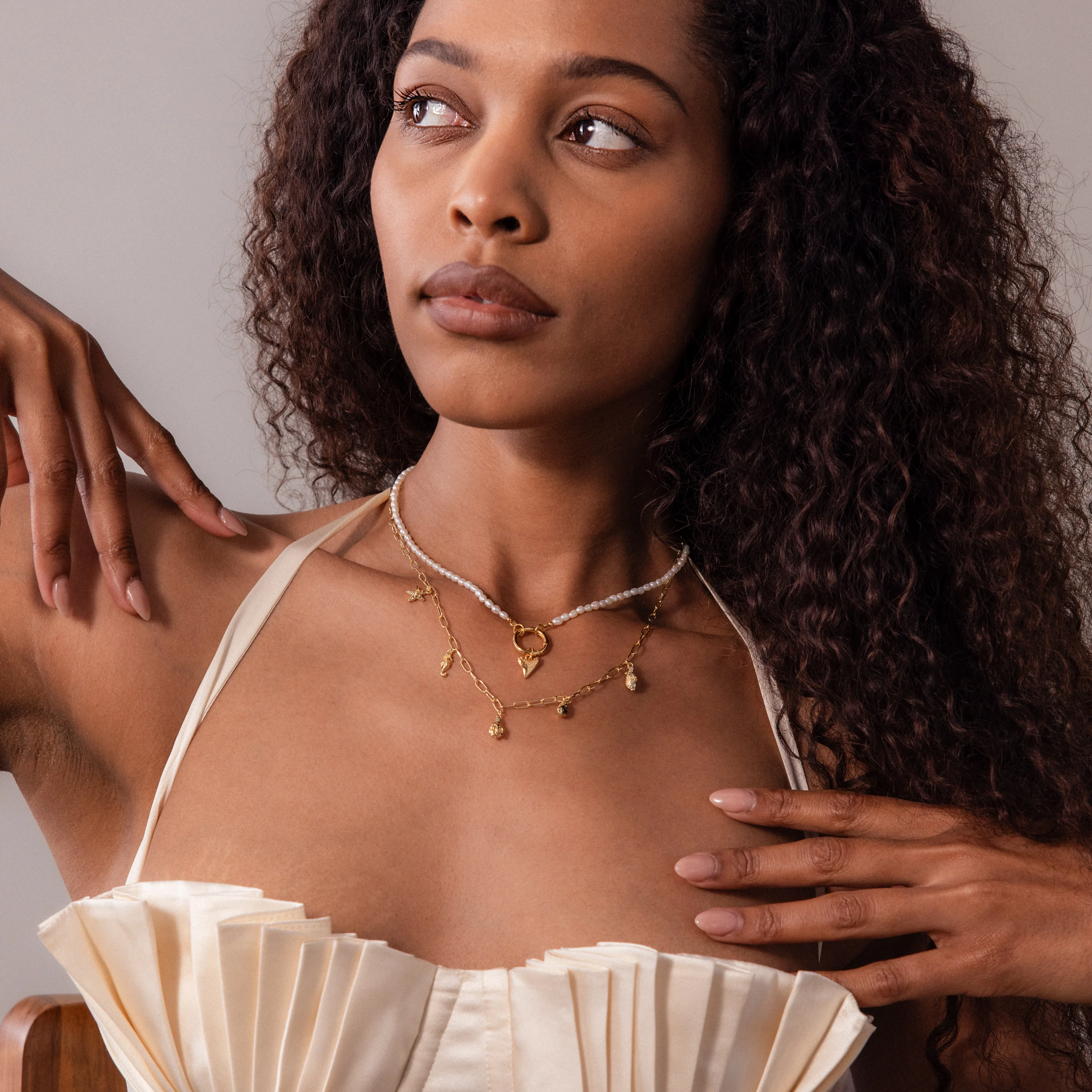 Ocean Charm Necklace in 18K Gold - Image 8