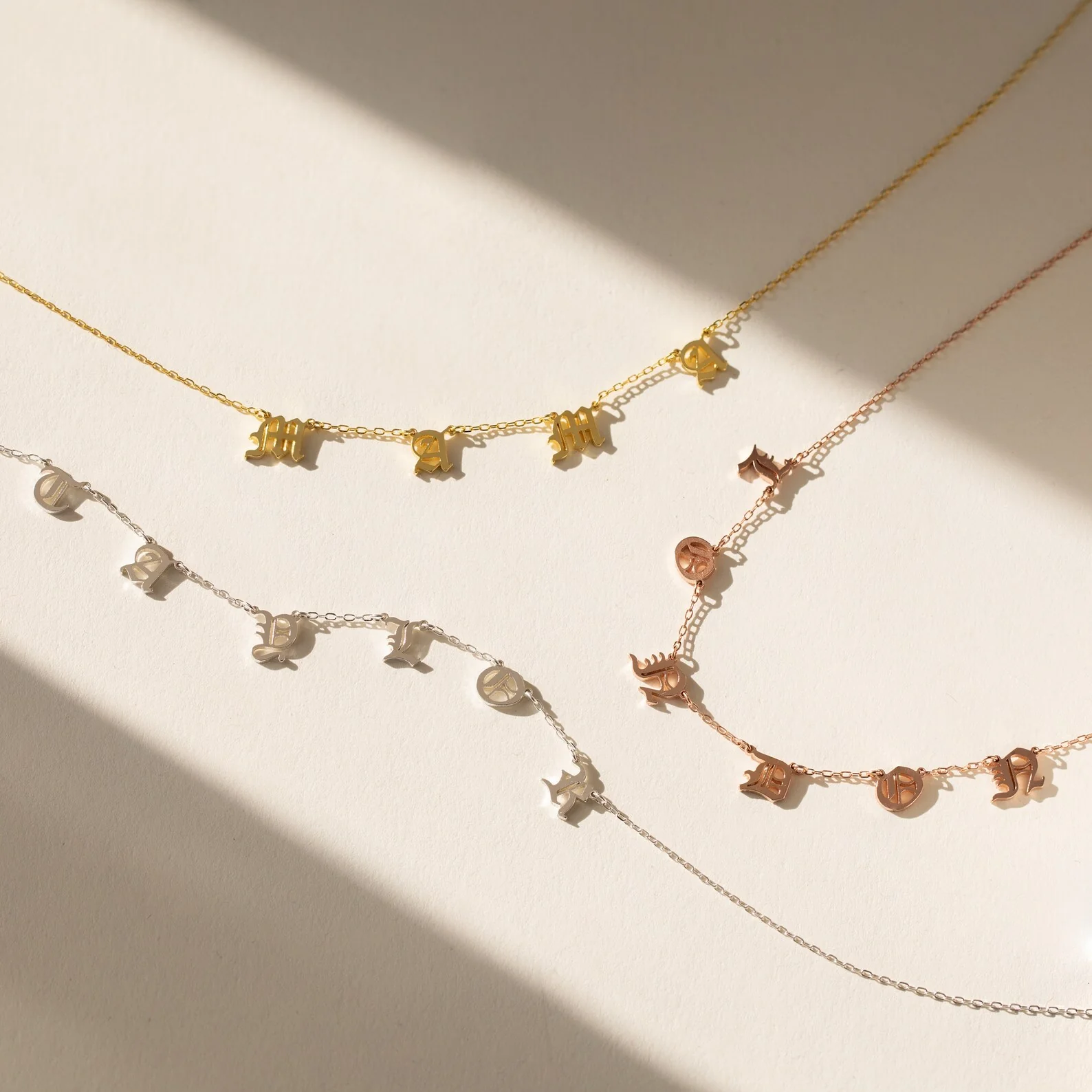Old English Letter Name Necklace - Image 6