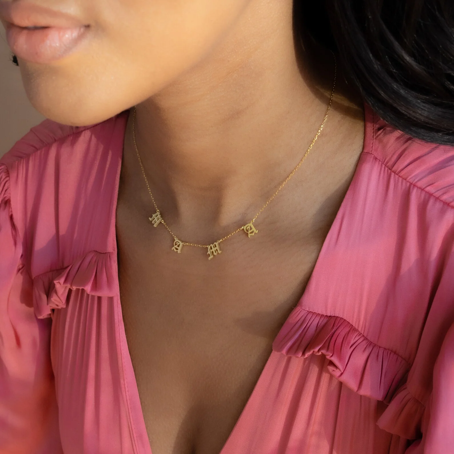 Old English Letter Name Necklace - Image 7