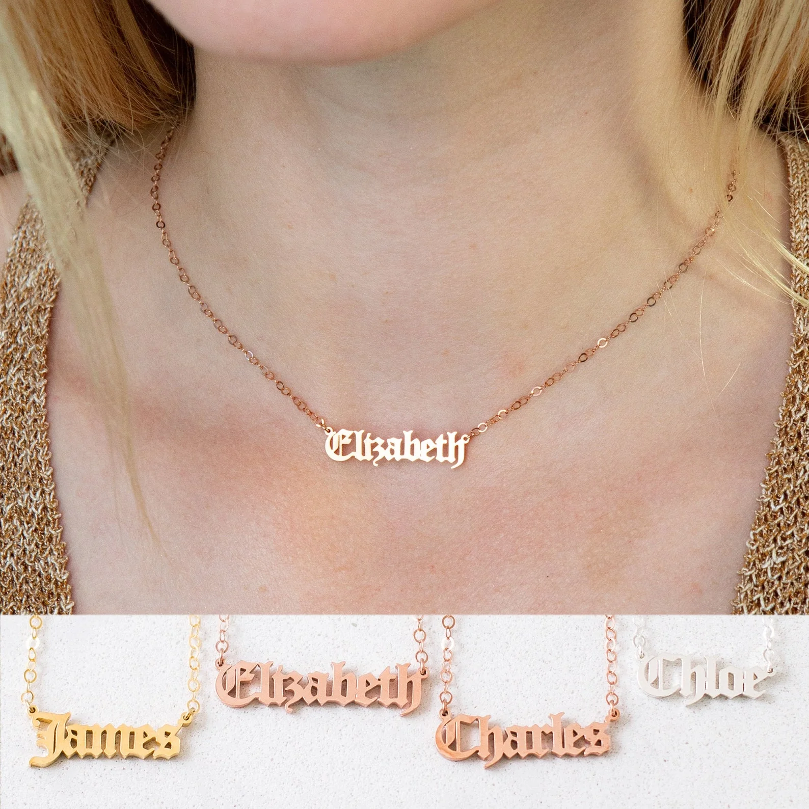 Old English Name Necklace - Image 4