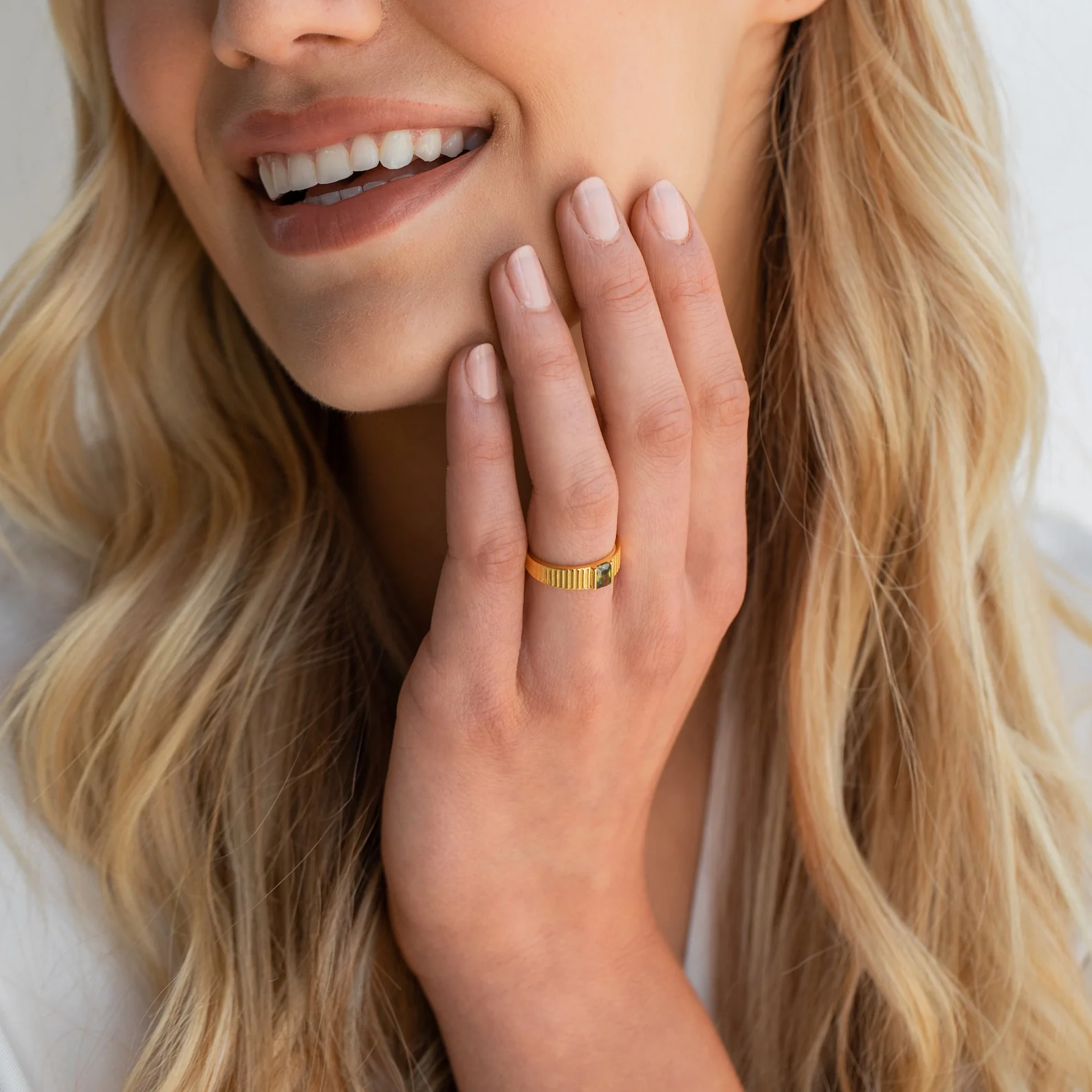 Olive Peridot Signet Ring - Image 4