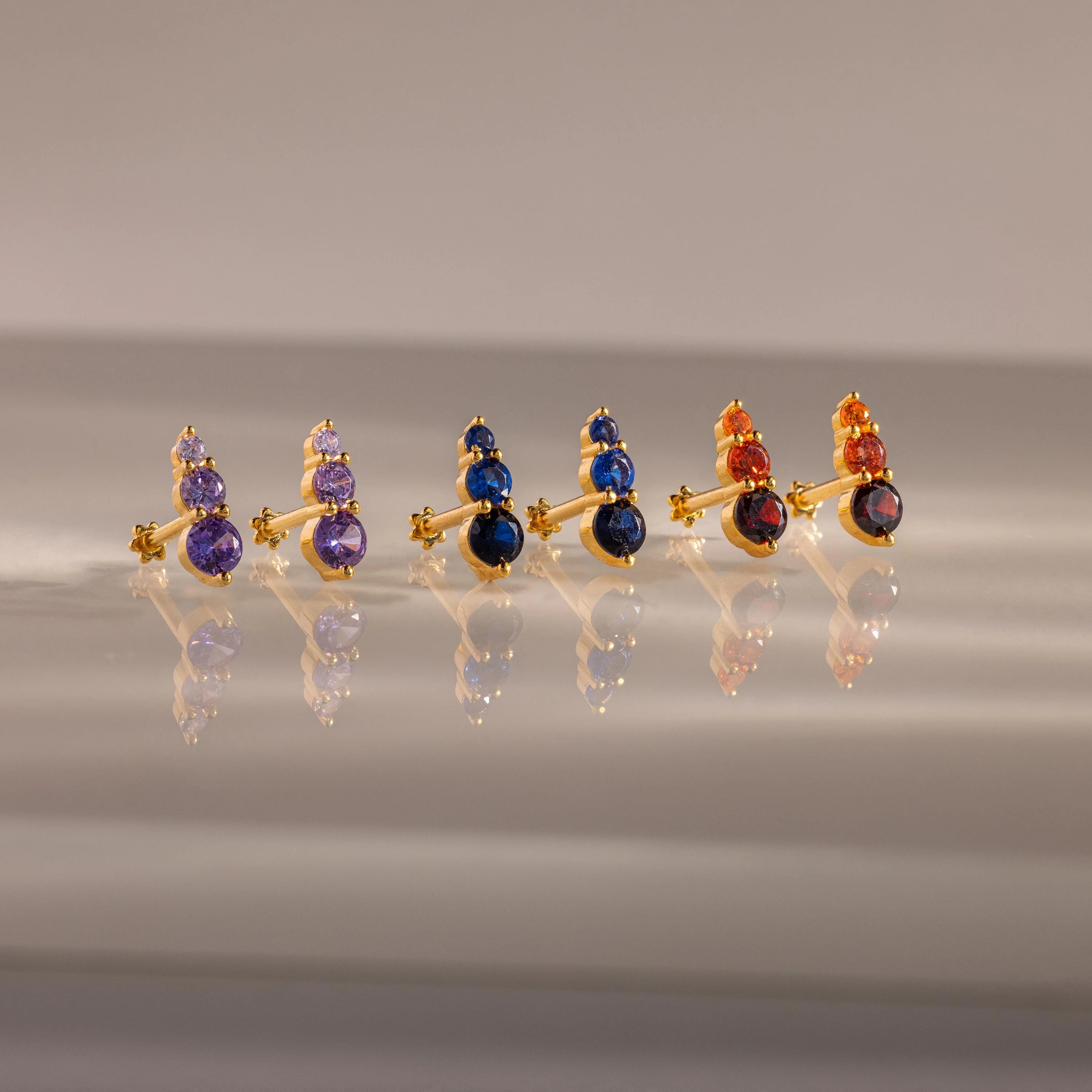 Ombre Amethyst Flatback Studs - Image 3