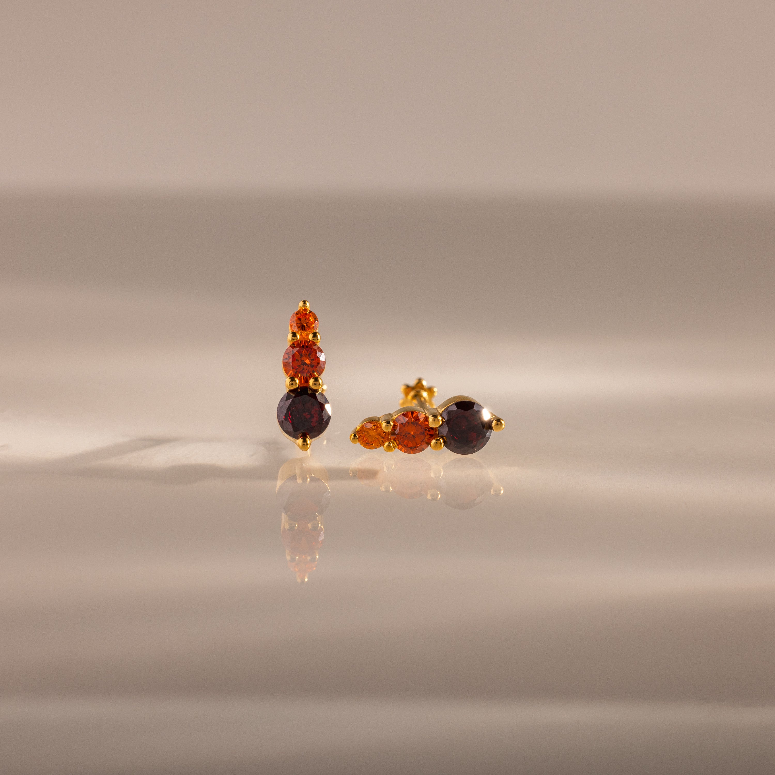 Ombre Garnet Flatback Studs