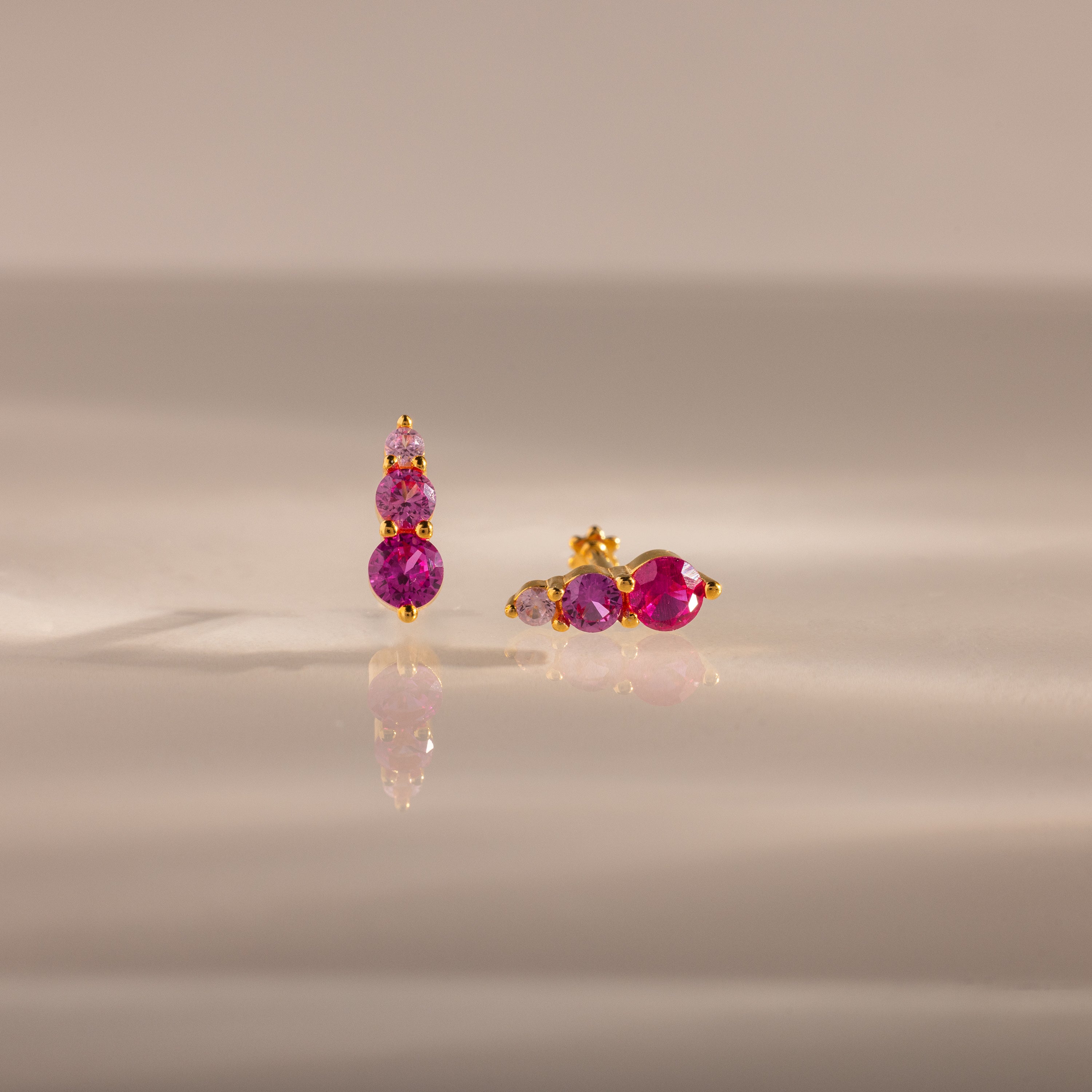Ombre Ruby Flatback Studs