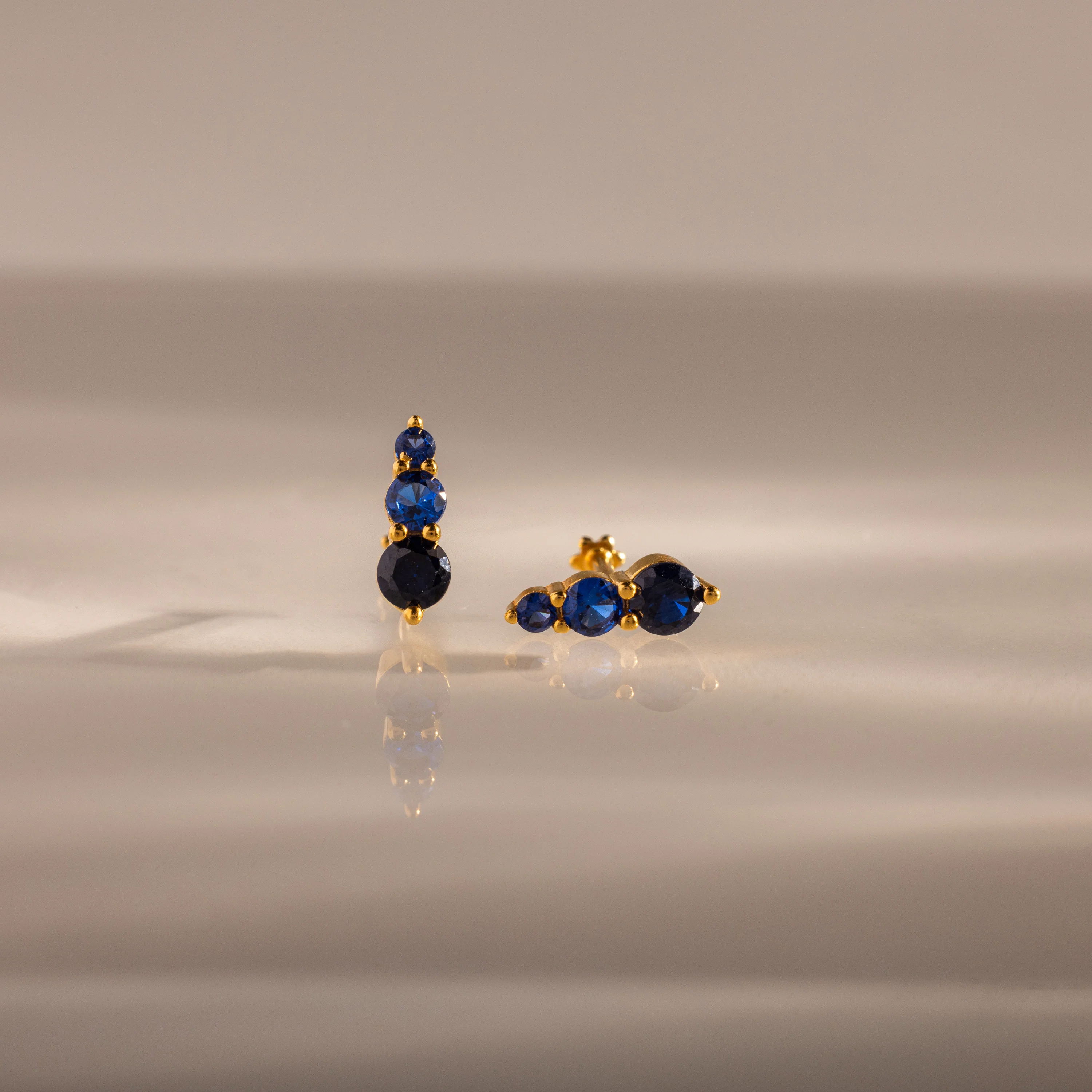 Ombre Sapphire Flatback Studs