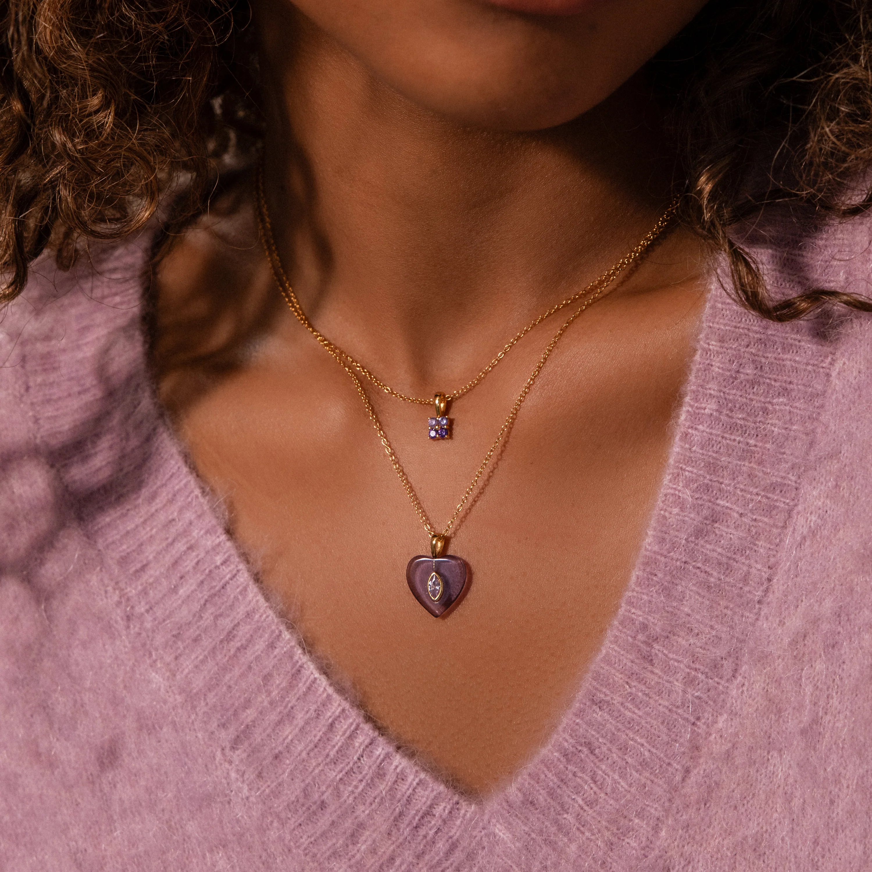 Ombre Sapphire Flower Necklace - Image 4