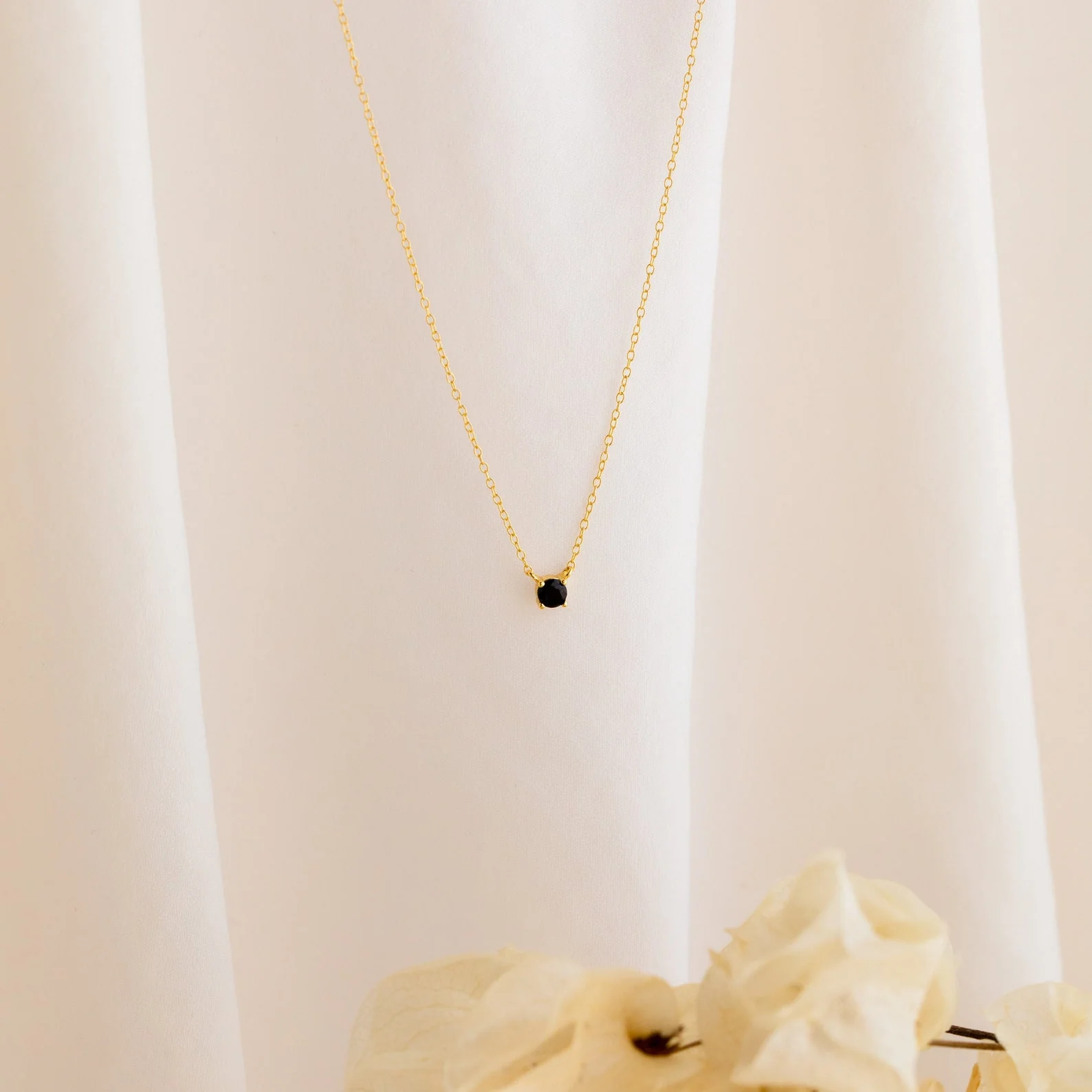 Onyx Dainty Diamond Necklace - Image 2