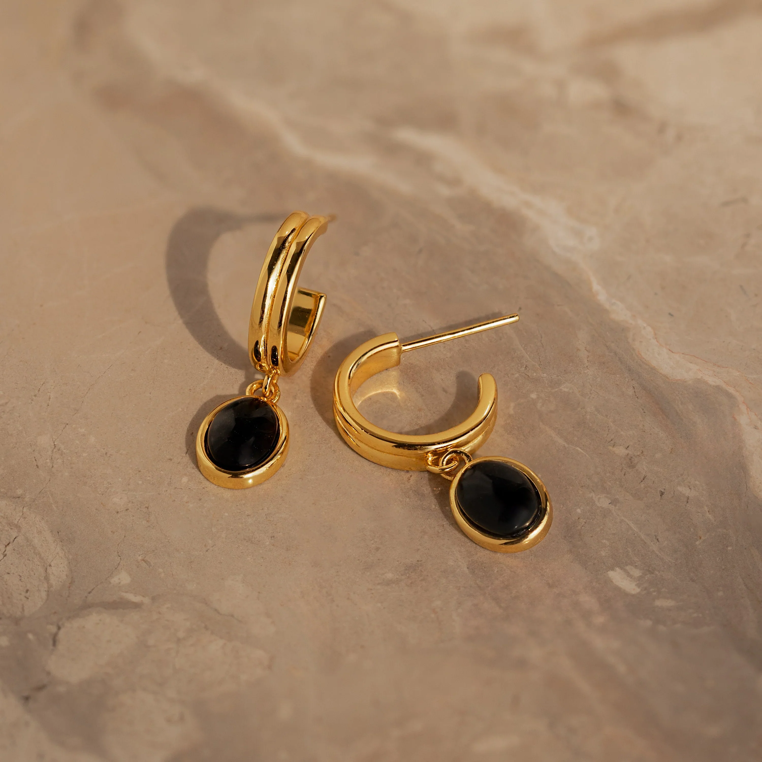Onyx Diamond Earrings Set - Image 2