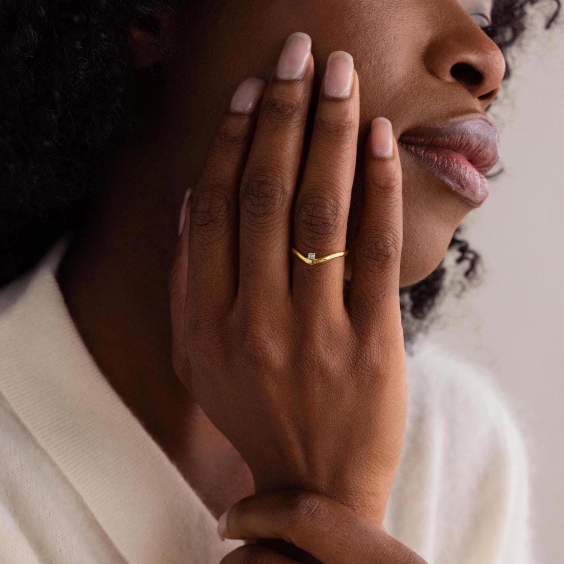 Birthstone Drop Curve Ring - Image 18