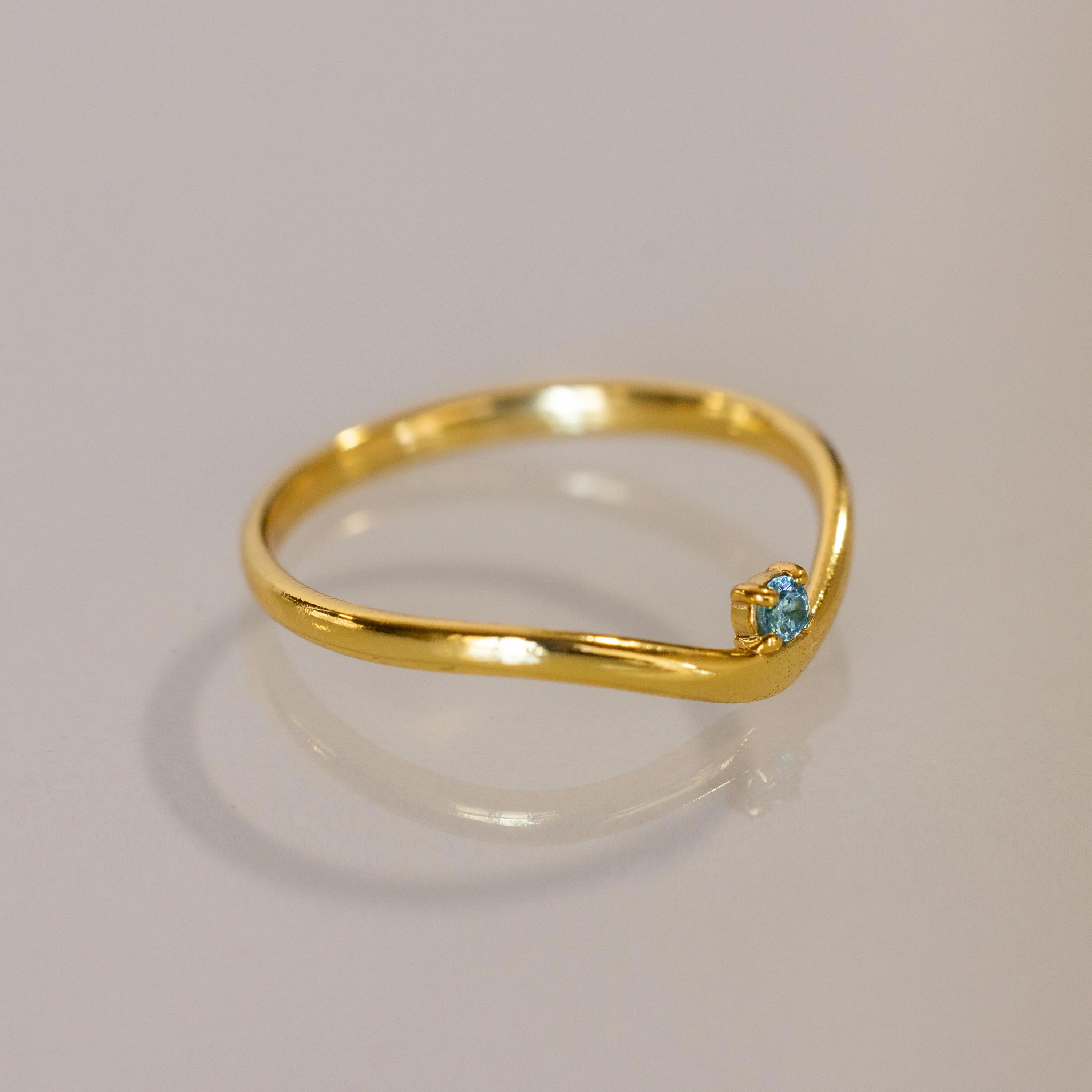 Birthstone Drop Curve Ring - Image 15