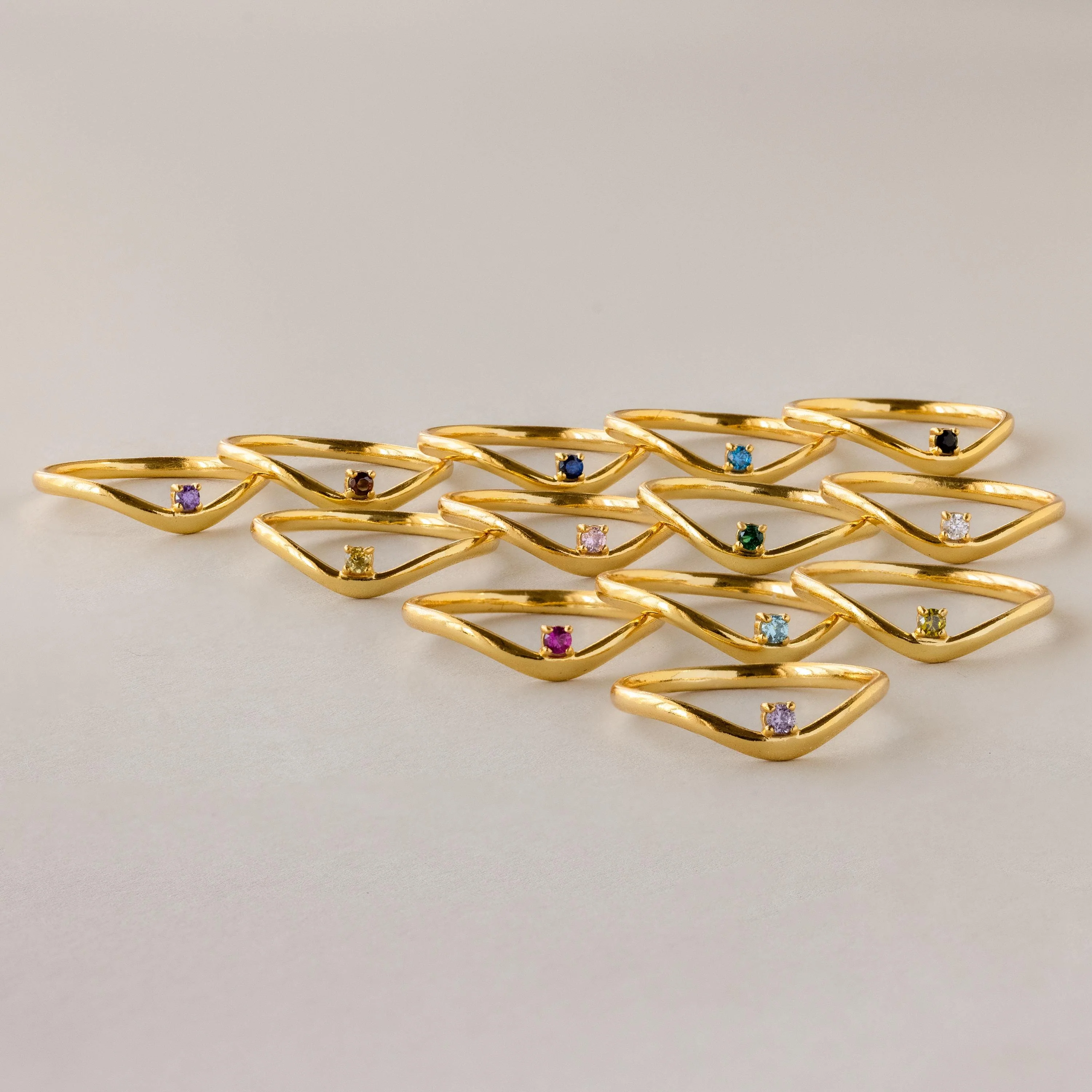 Birthstone Drop Curve Ring - Image 17