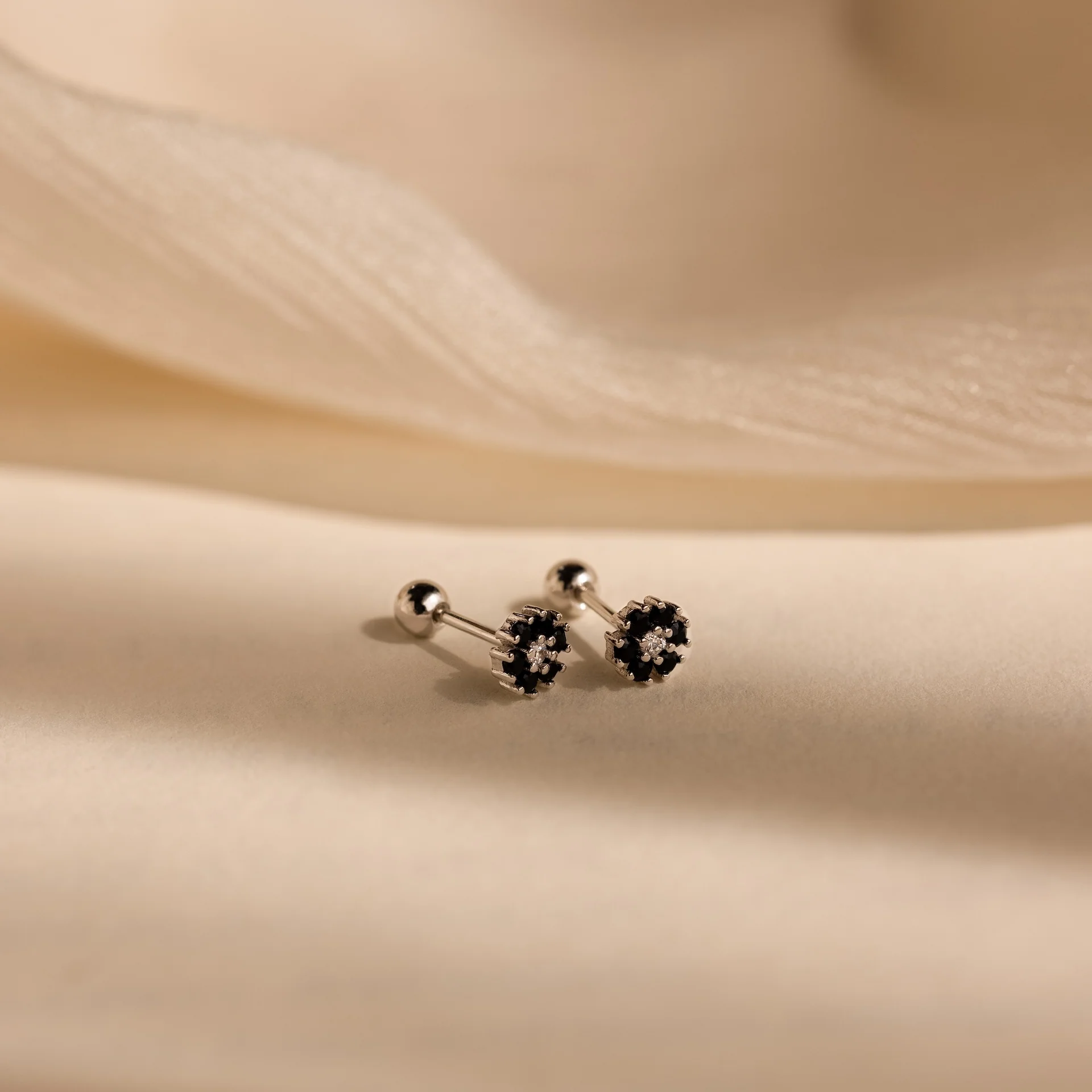 Onyx Flower Studs - Image 5