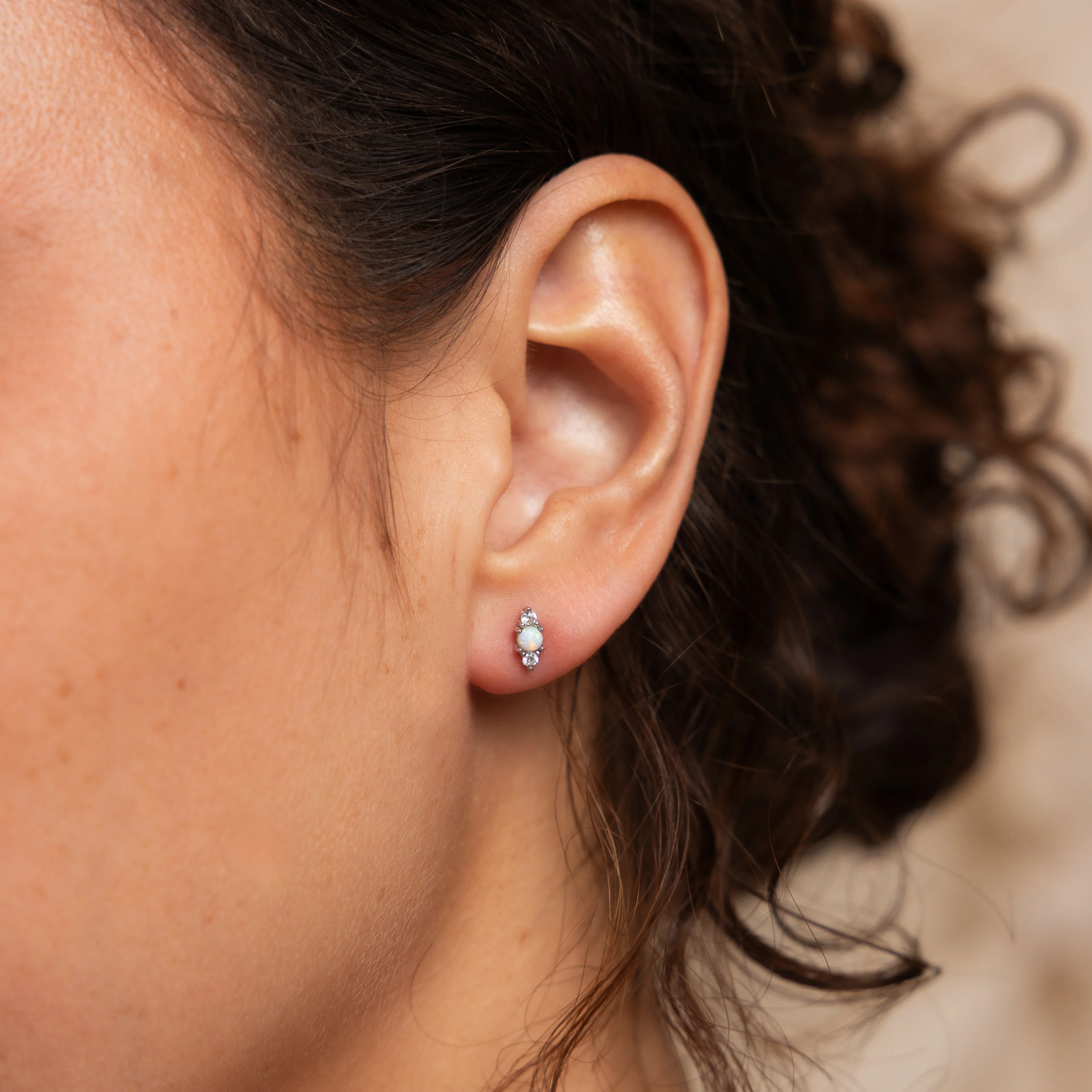 Opal and Diamond Studs - Image 4