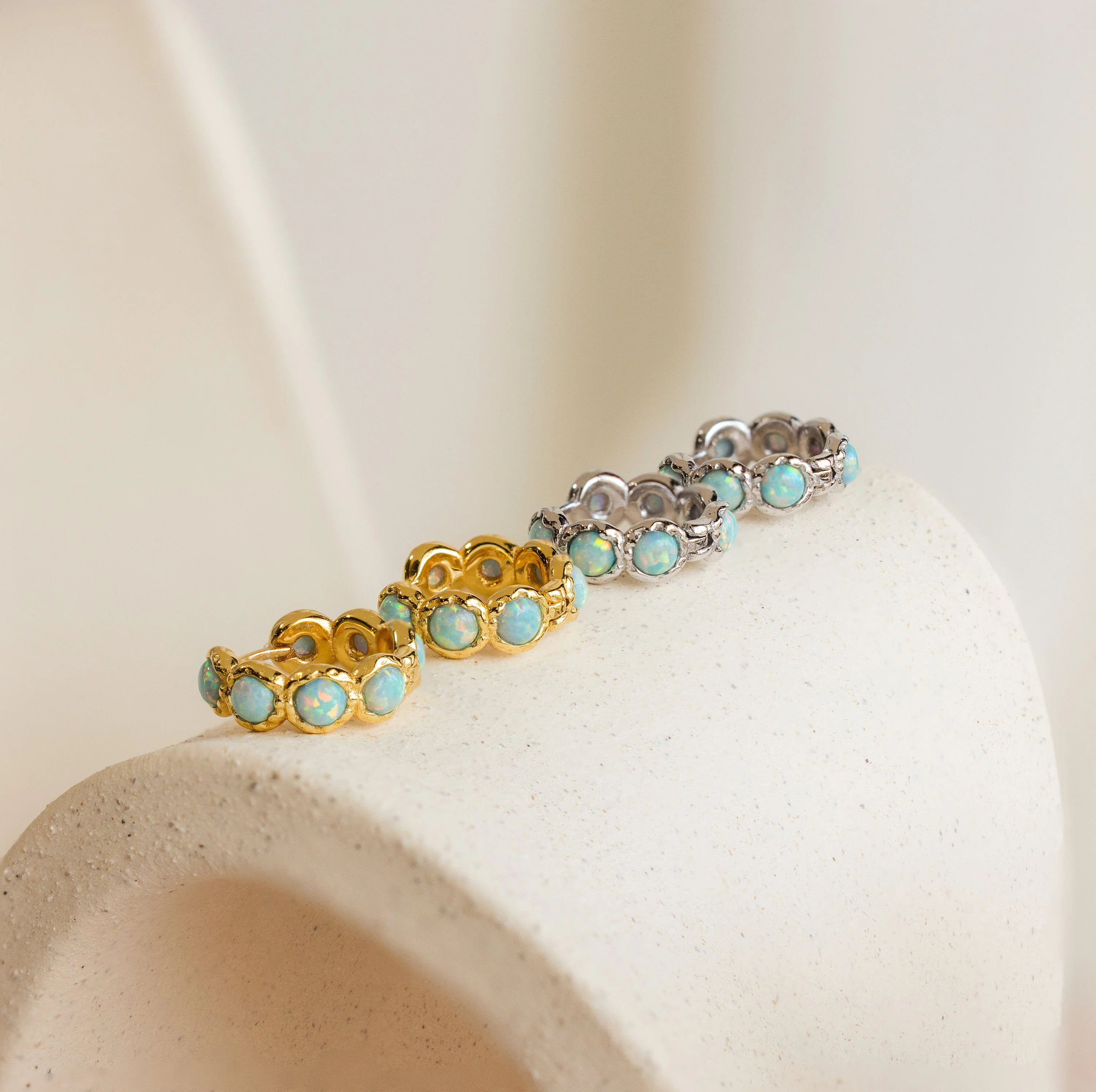 Opal Bezel Huggies - Image 3