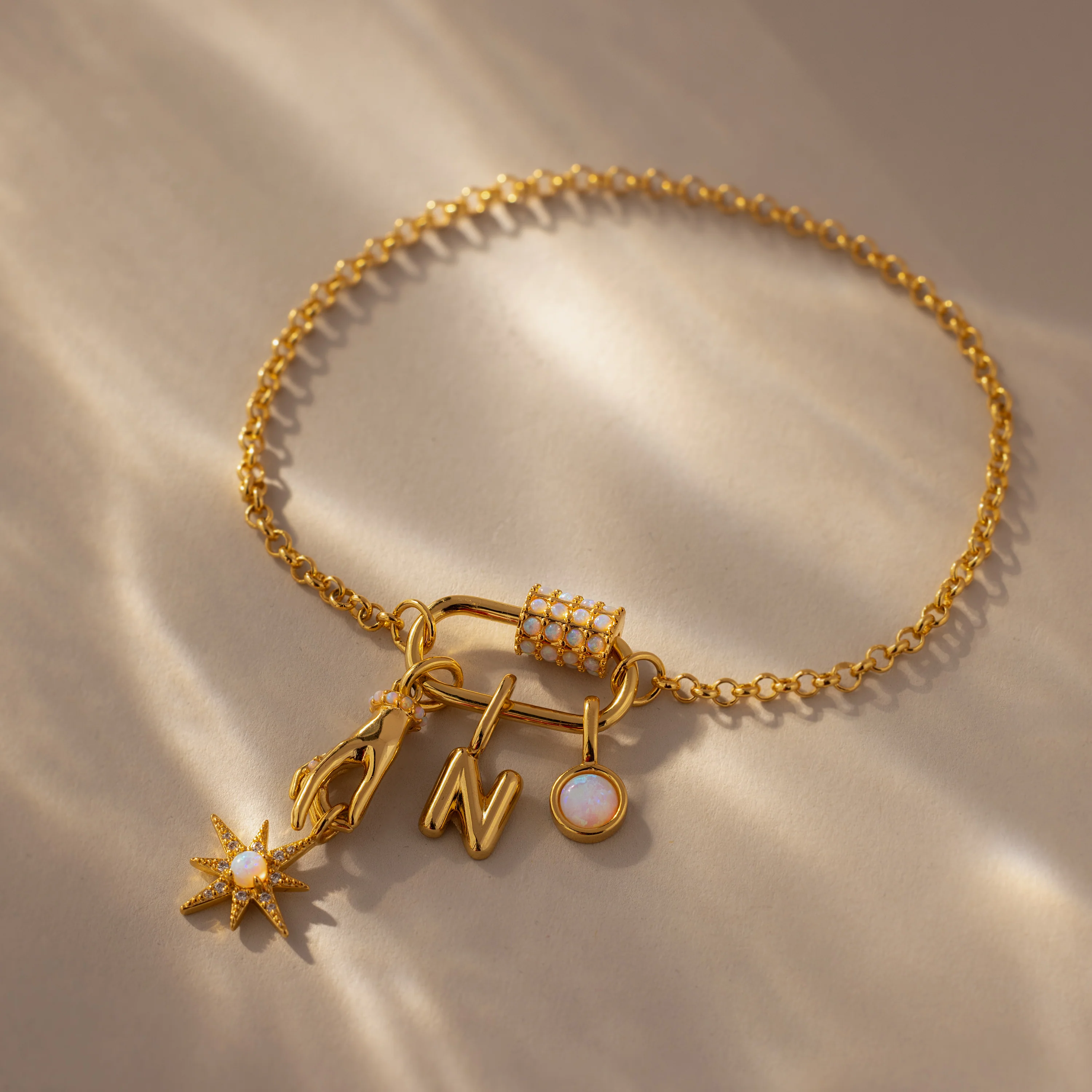 Opal Carabiner Clasp in 18K Gold - Image 3
