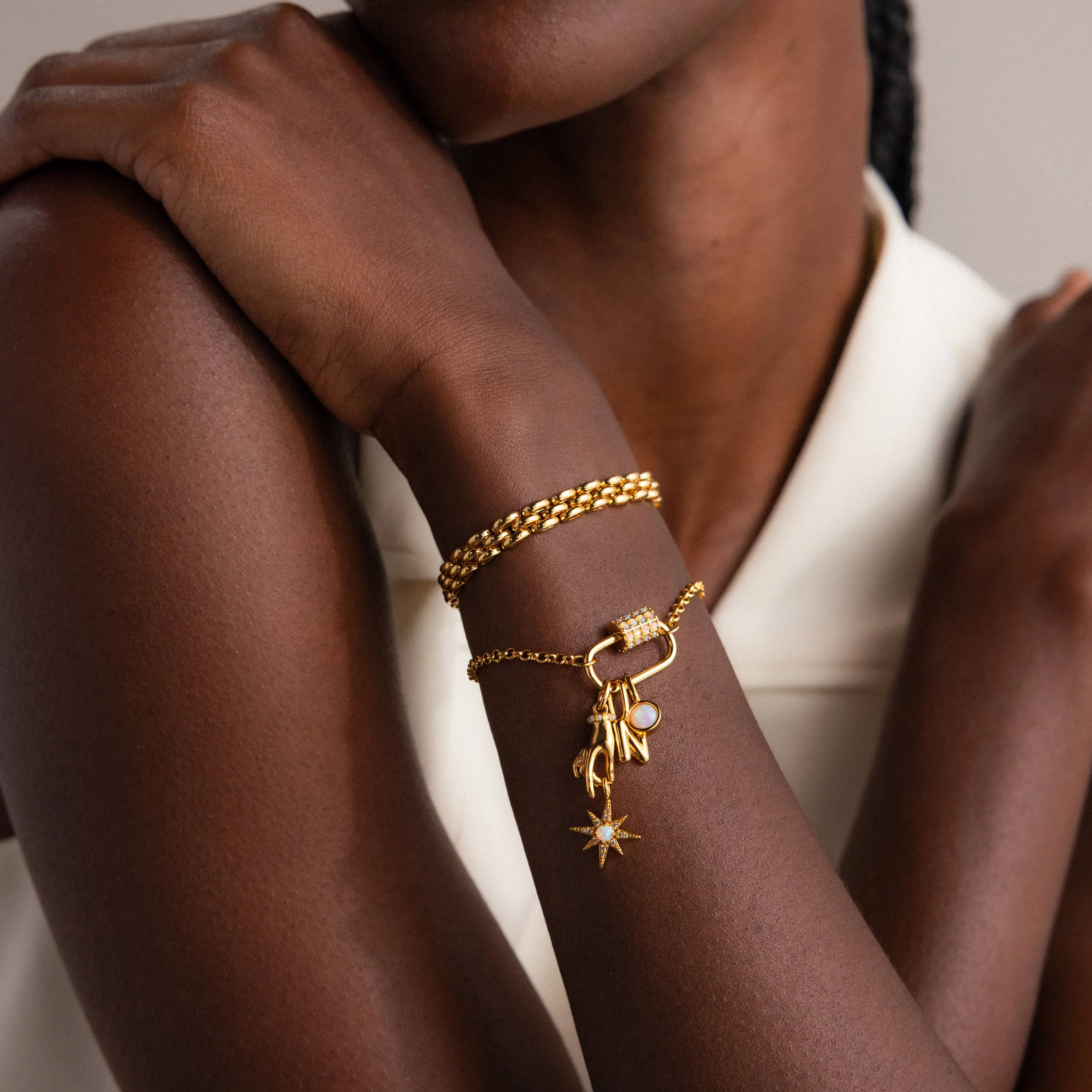Opal Carabiner Clasp in 18K Gold - Image 6