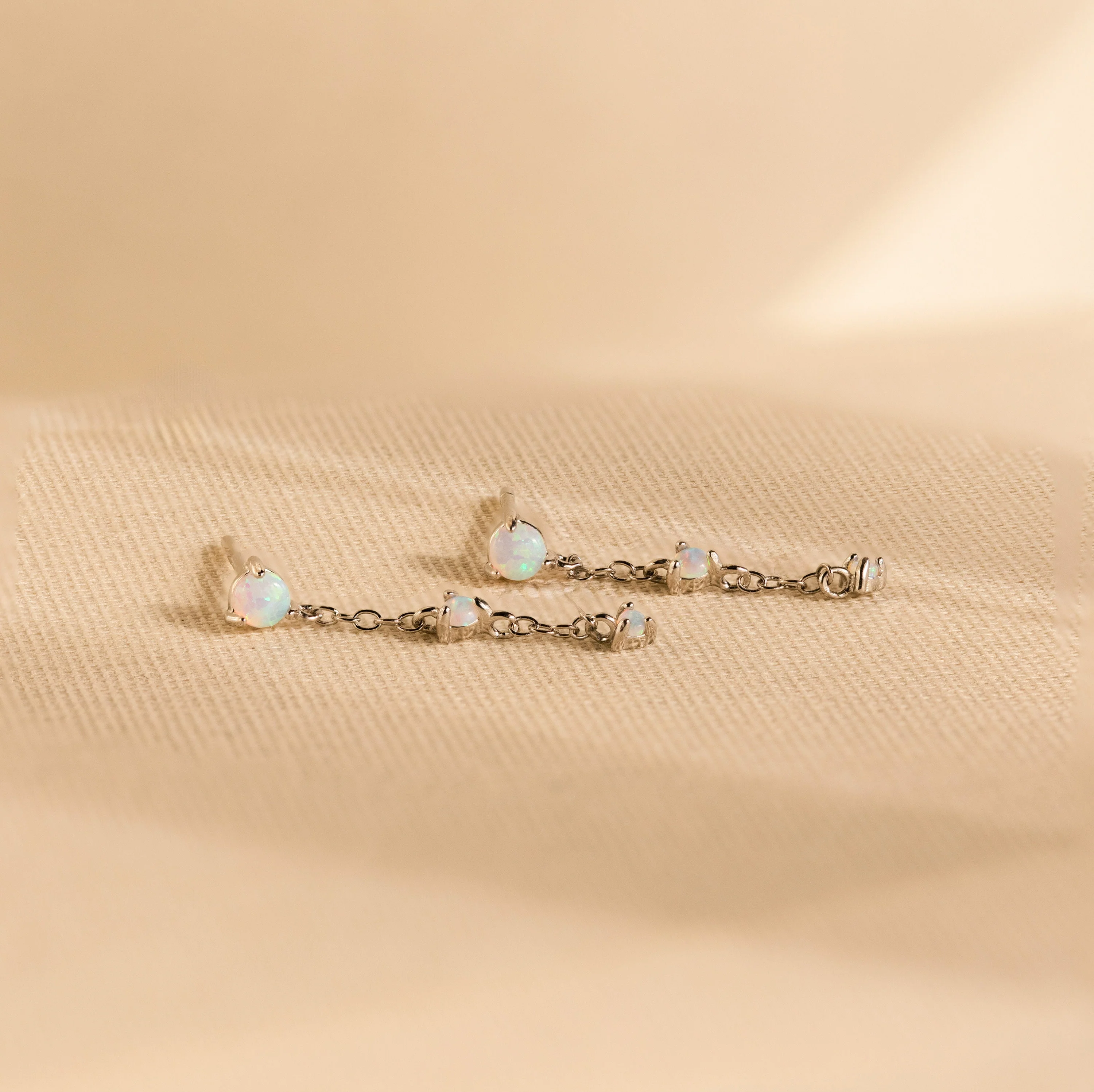 Opal Chain Drop Earrings - Image 5