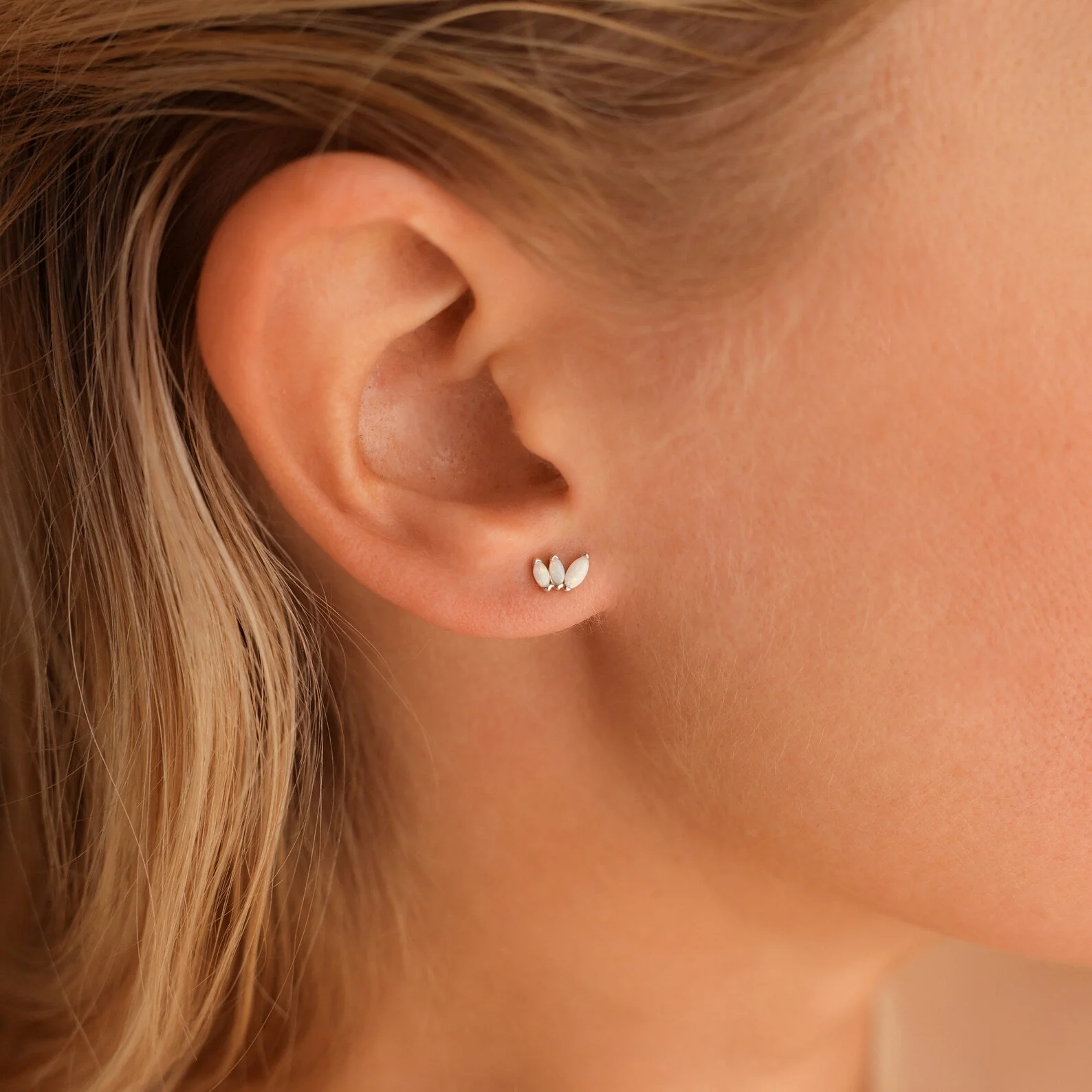 Dainty Opal Stud Earrings Set - Image 3