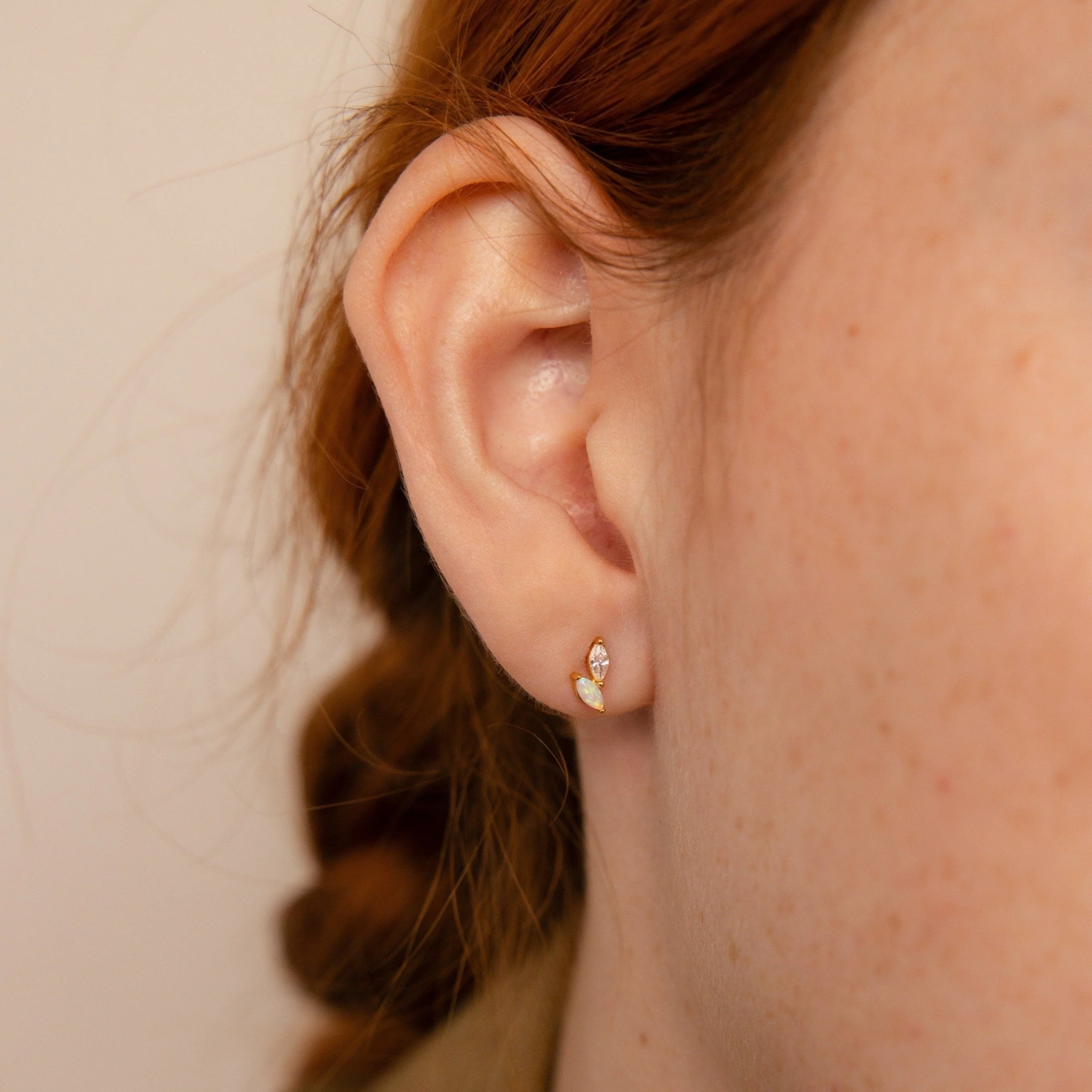 Dainty Opal Stud Earrings Set - Image 8