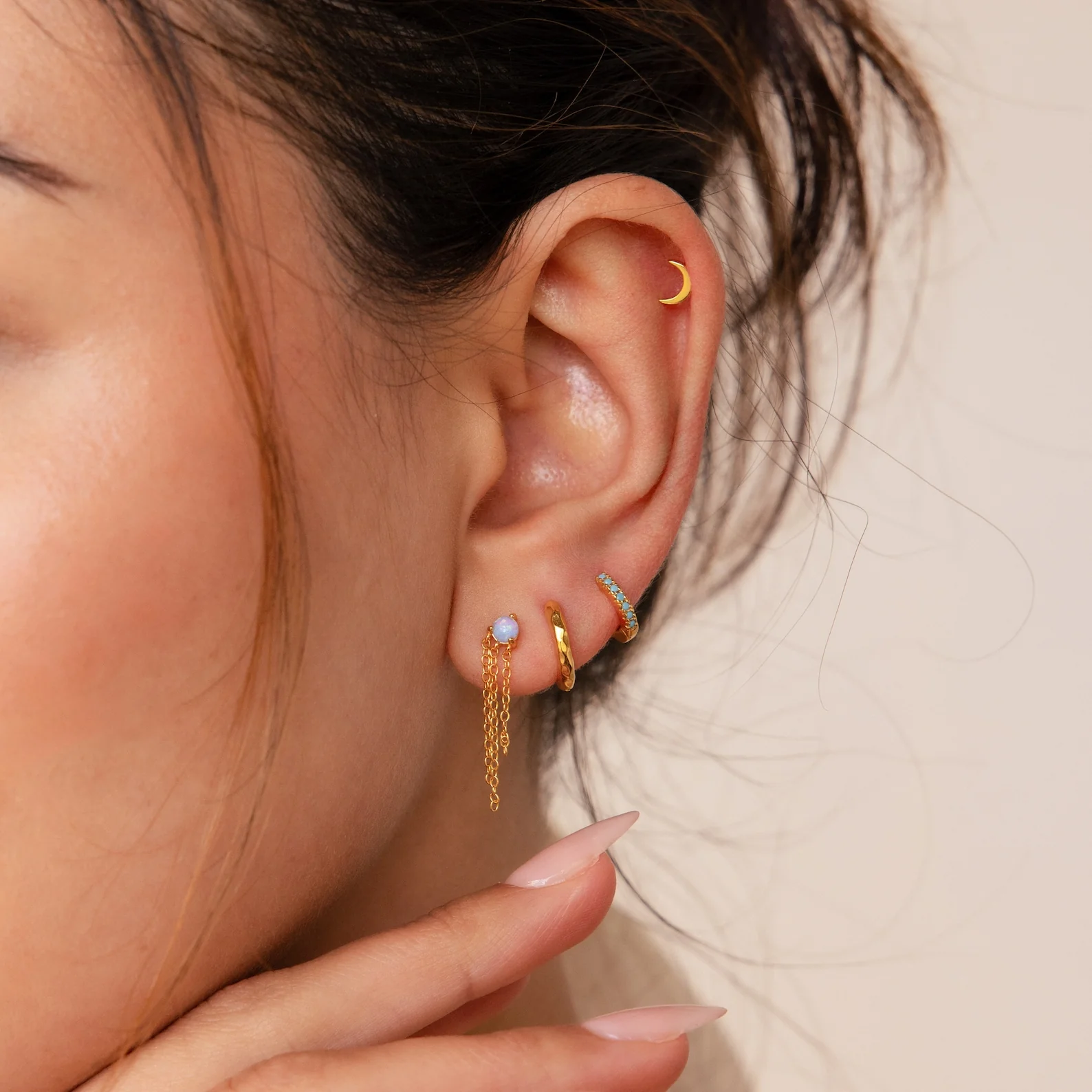 Opal Chain Earrings - Image 6