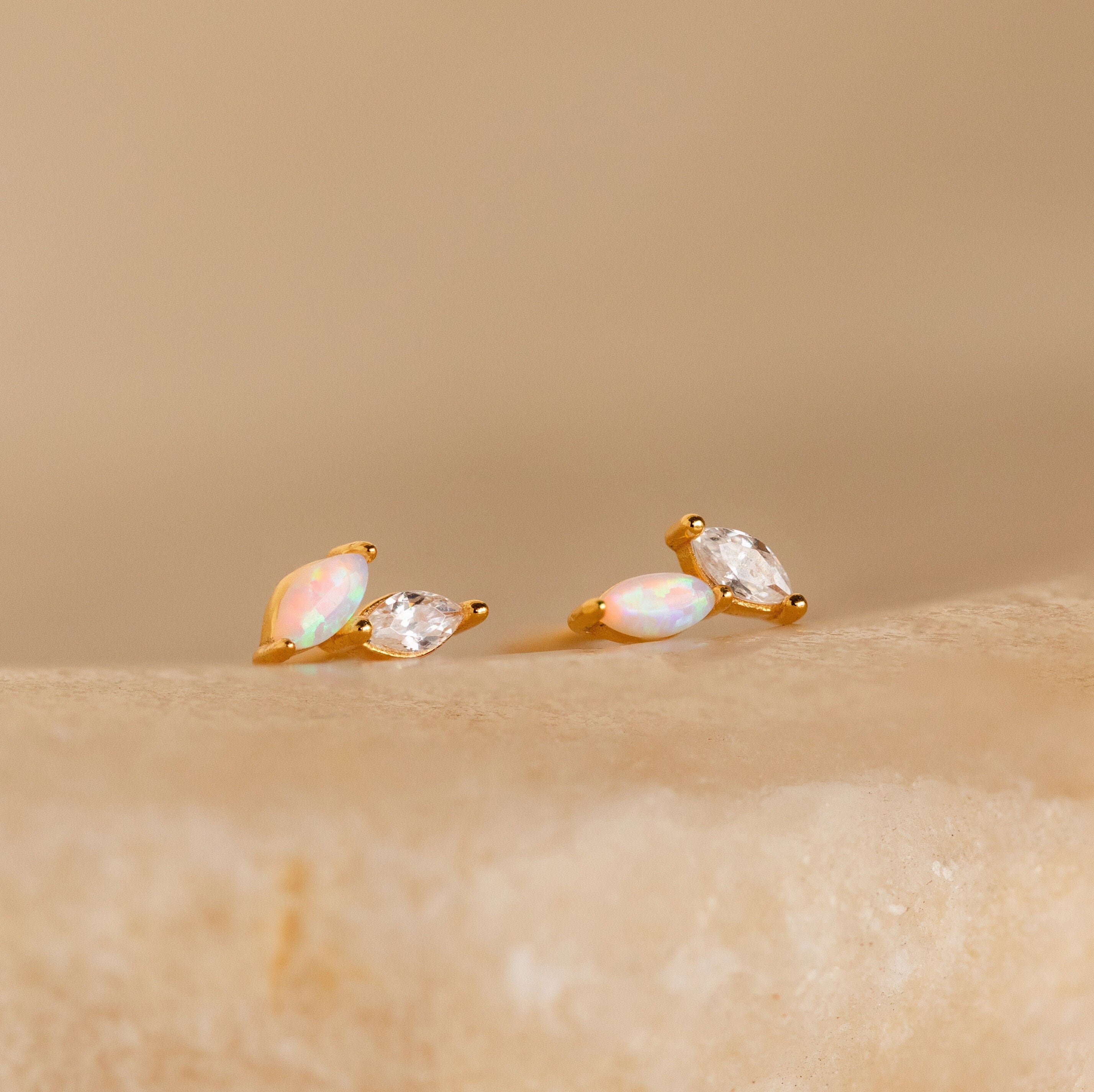 Opal & Diamond Marquise Studs - Image 2
