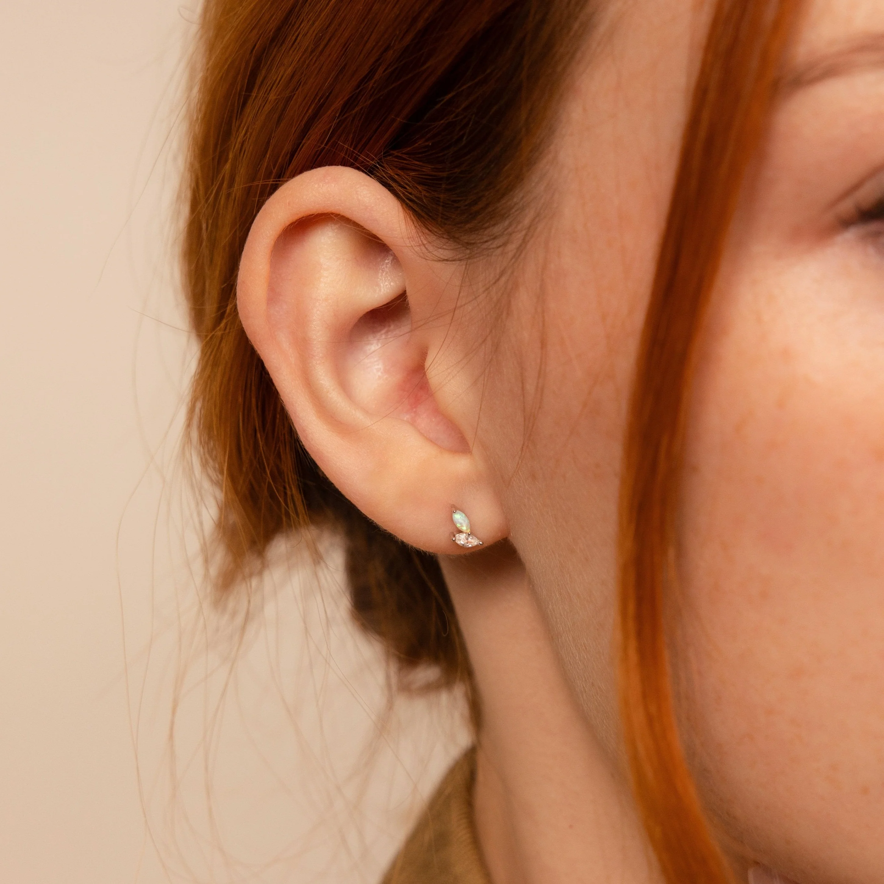 Opal & Diamond Marquise Studs - Image 4