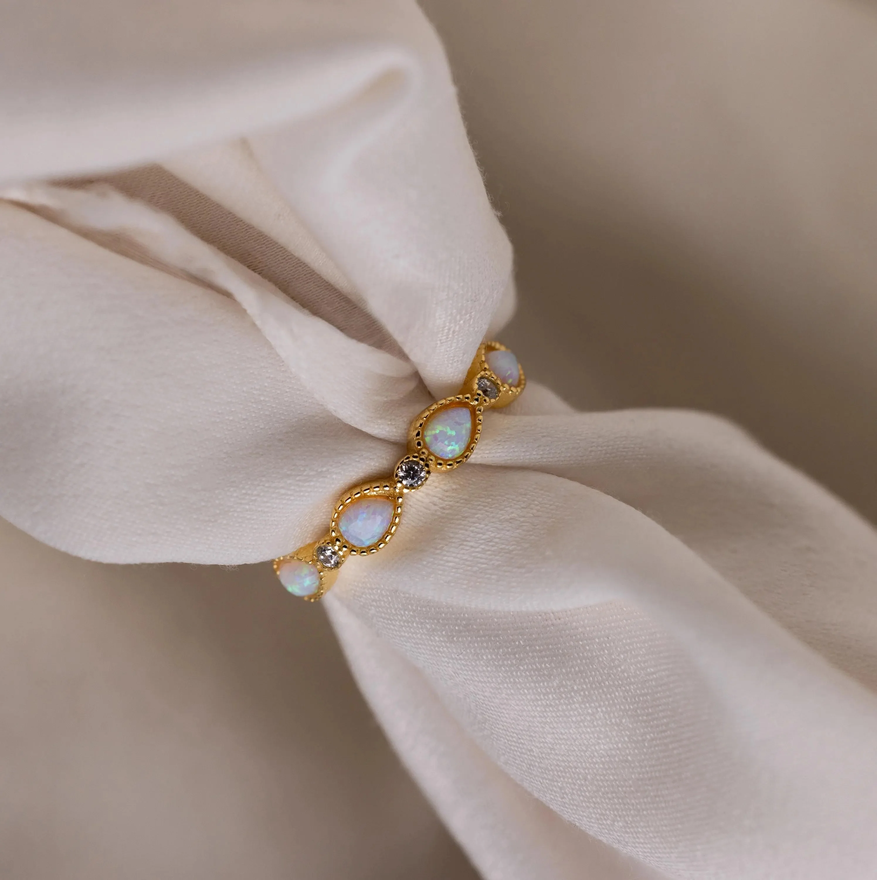 Opal Diamond Teardrop Ring - Image 3