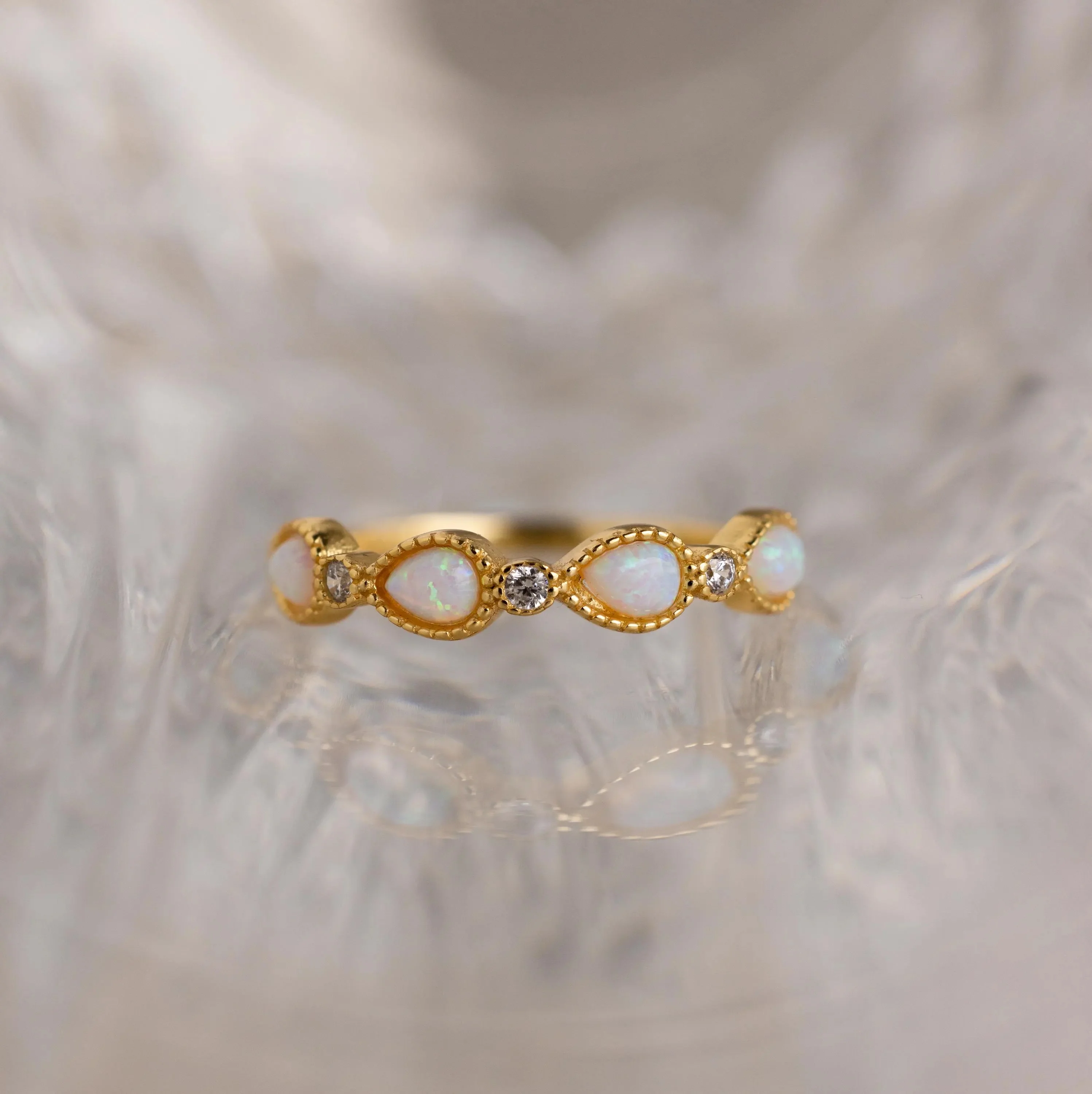 Opal Diamond Teardrop Ring - Image 7