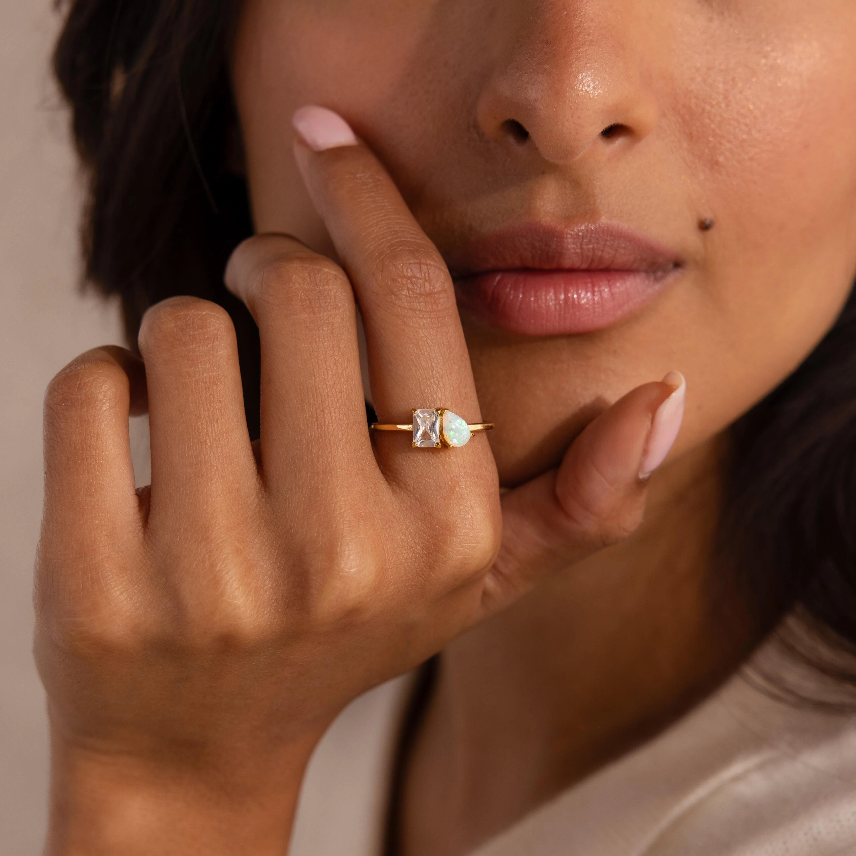 Opal Diamond Toi et Moi Ring - Image 2