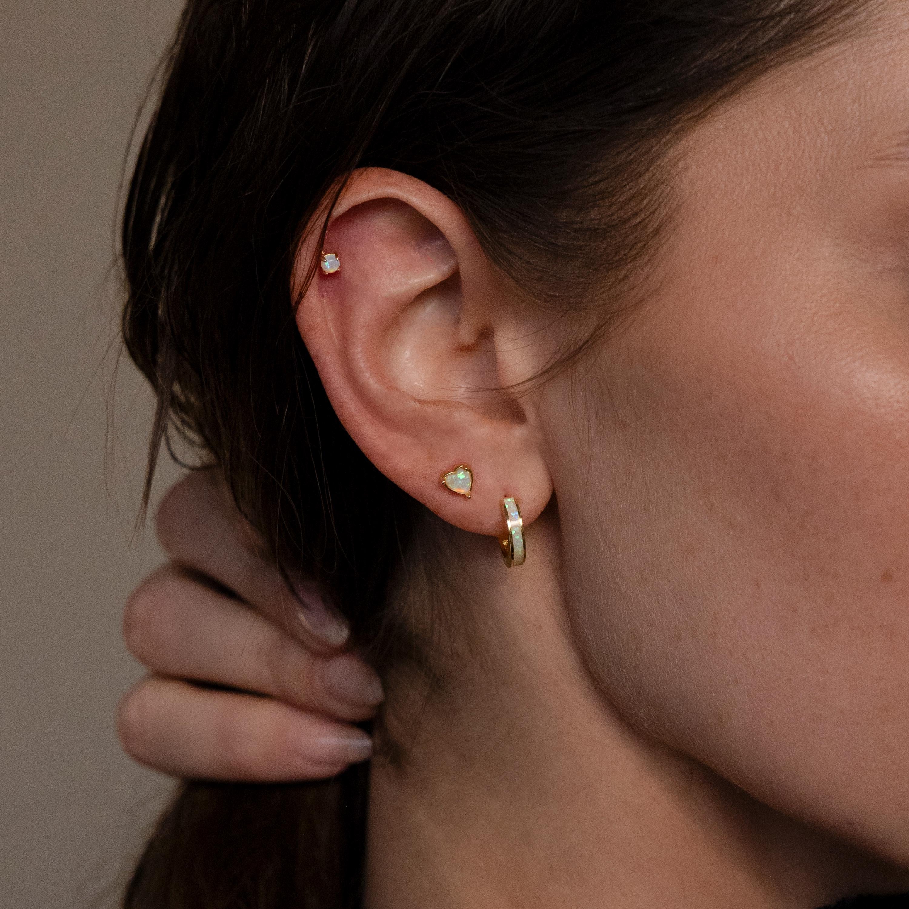 Opal Heart Flat Back Studs - Image 6