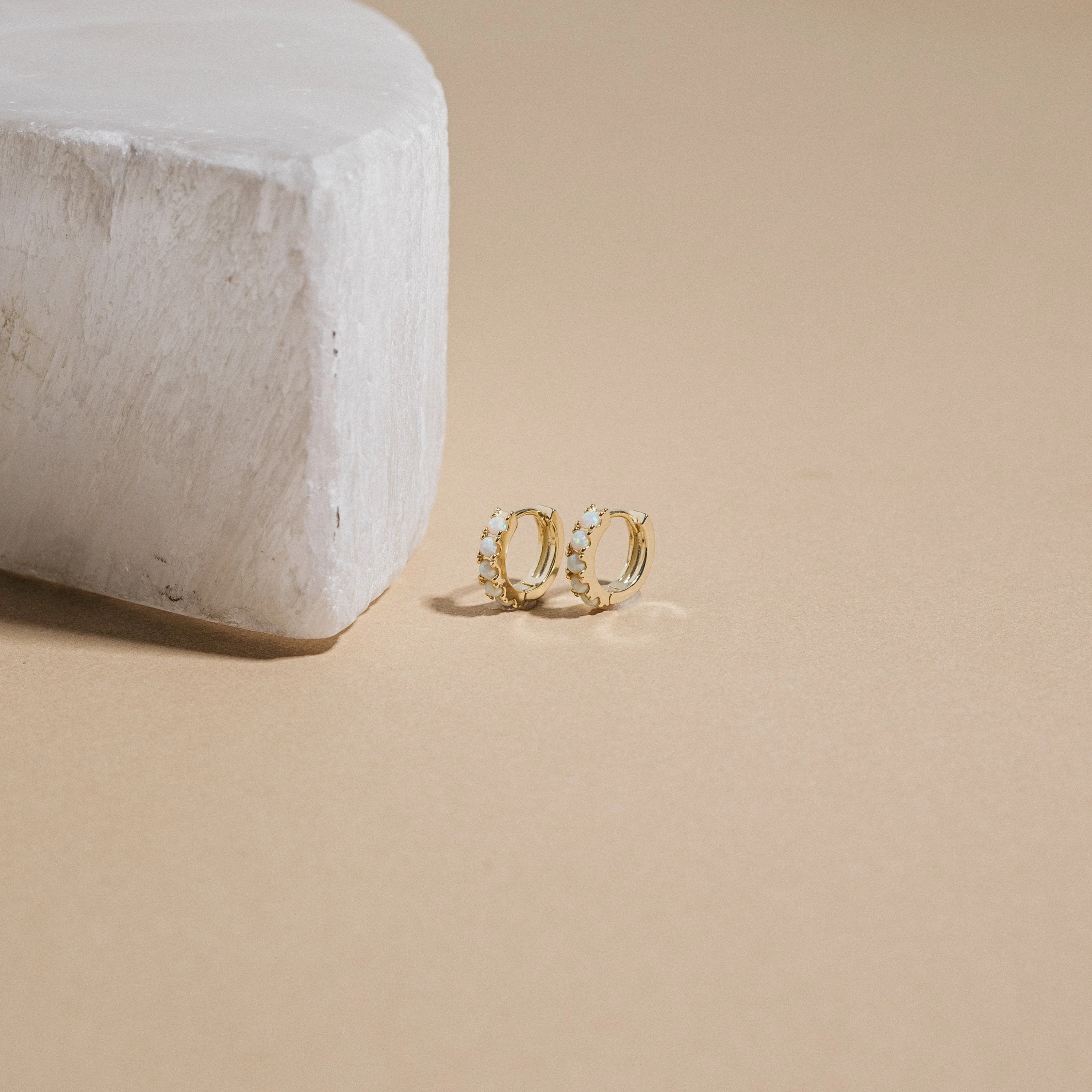 Opal Huggies in 18K Gold - Image 3