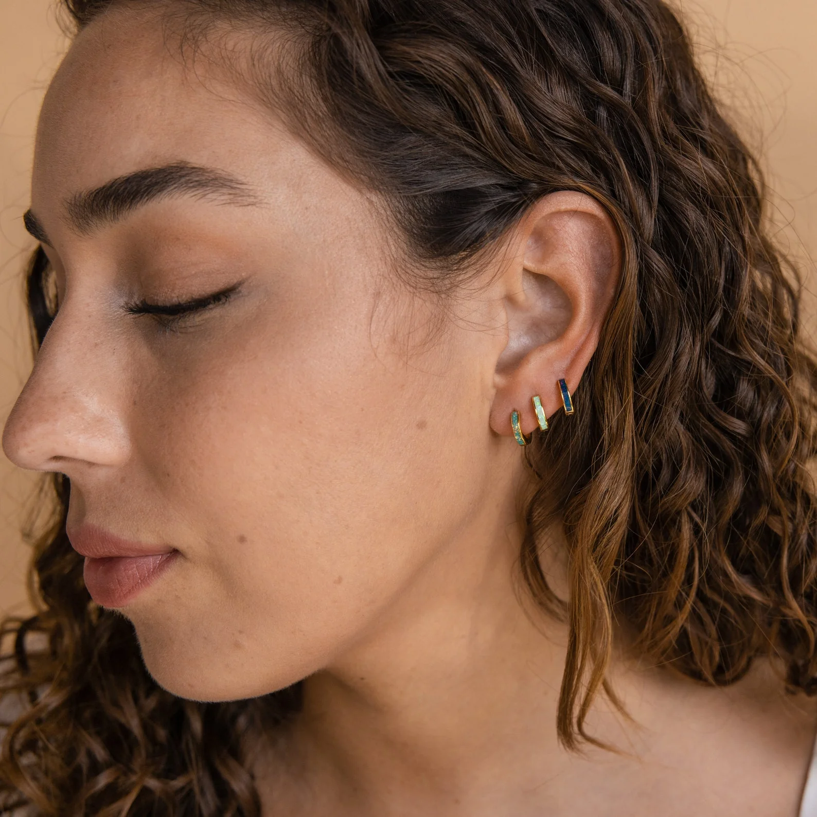 Opal Inlay Earrings - Image 2