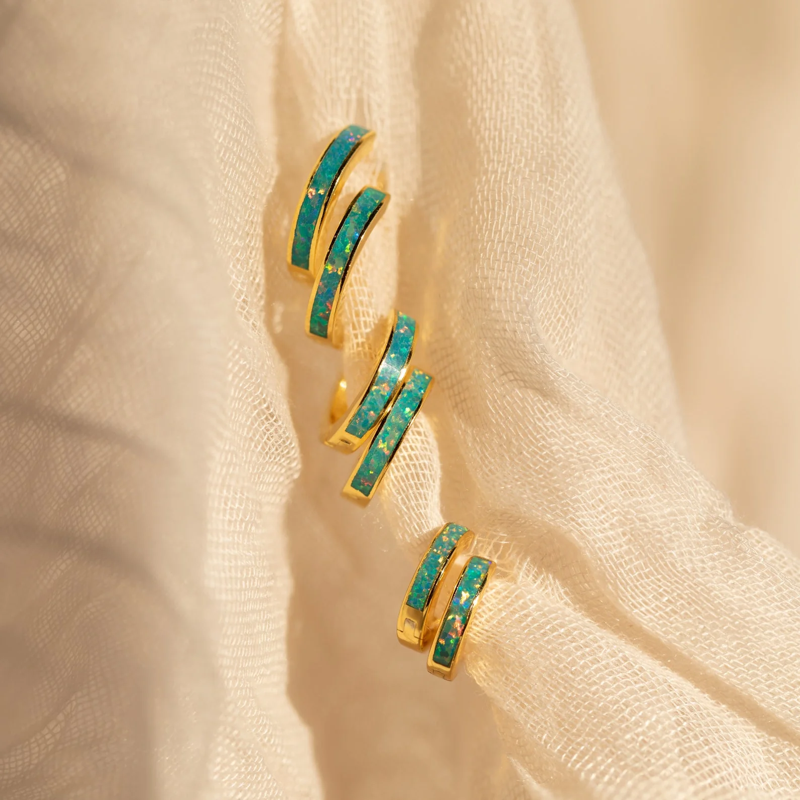 Opal Inlay Earrings - Image 7