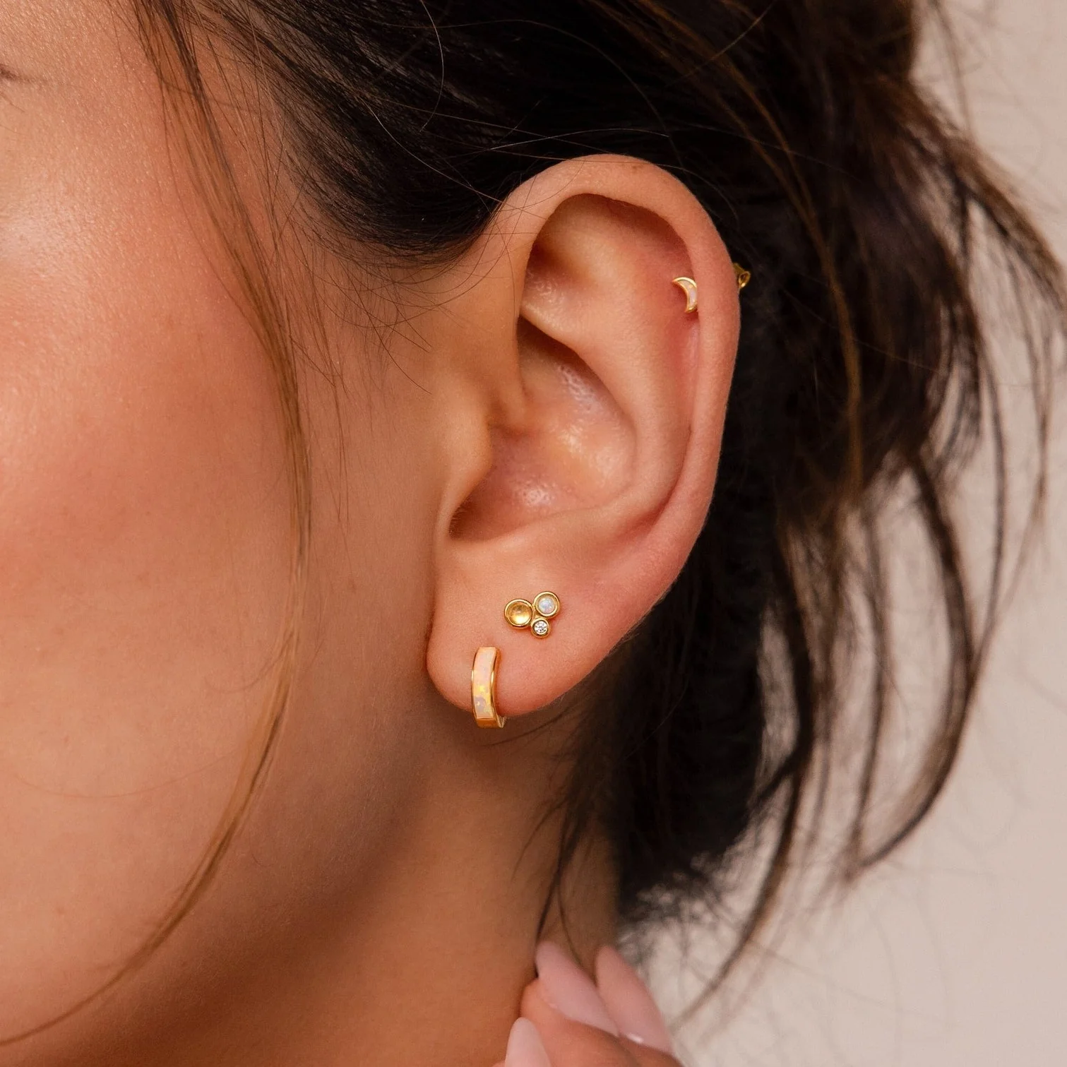 Opal Inlay Earrings Set - Image 2