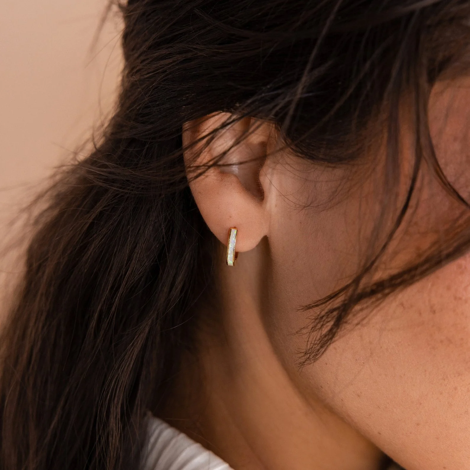 Opal Inlay Hoops Set - Image 2